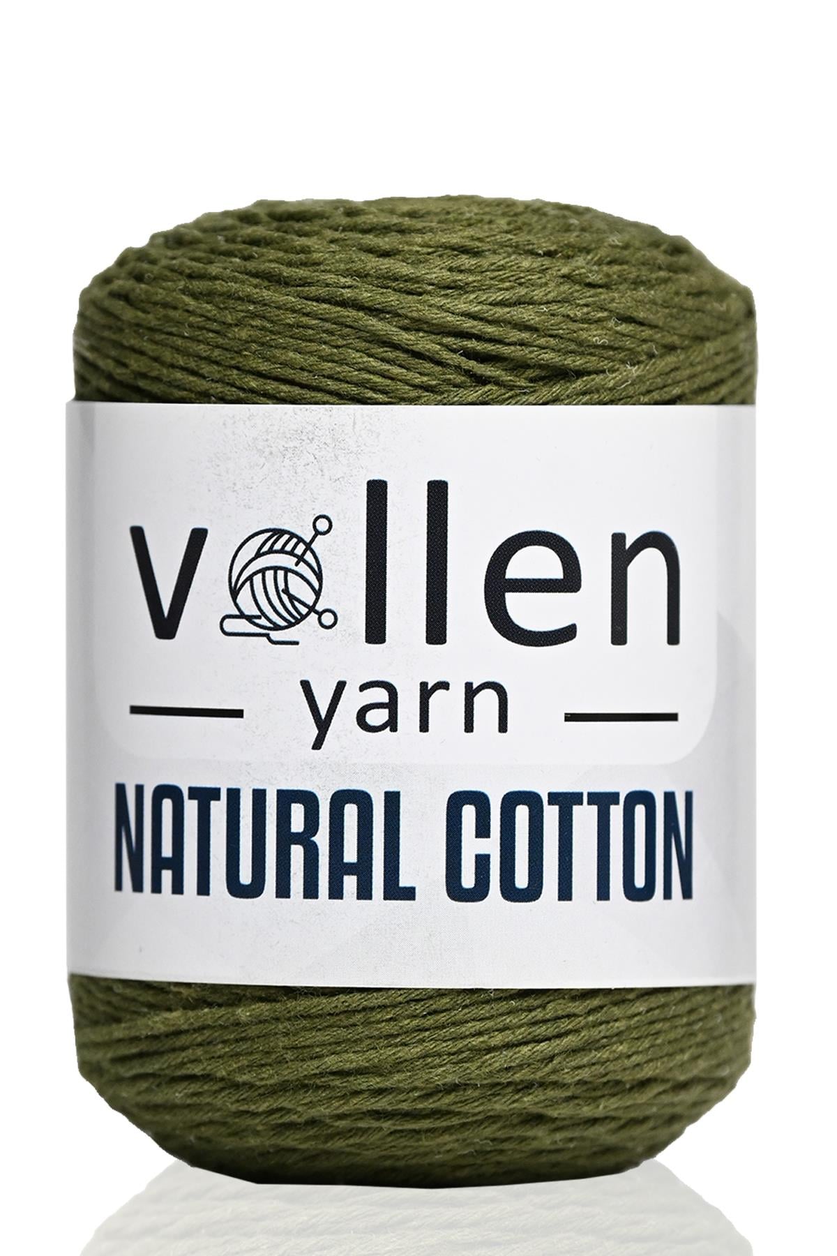 100GR/200MT Premıum Doğal Koton Amıgurumi ve punch ipi,Tığ işi el örgü ipi,Asker Yeşili