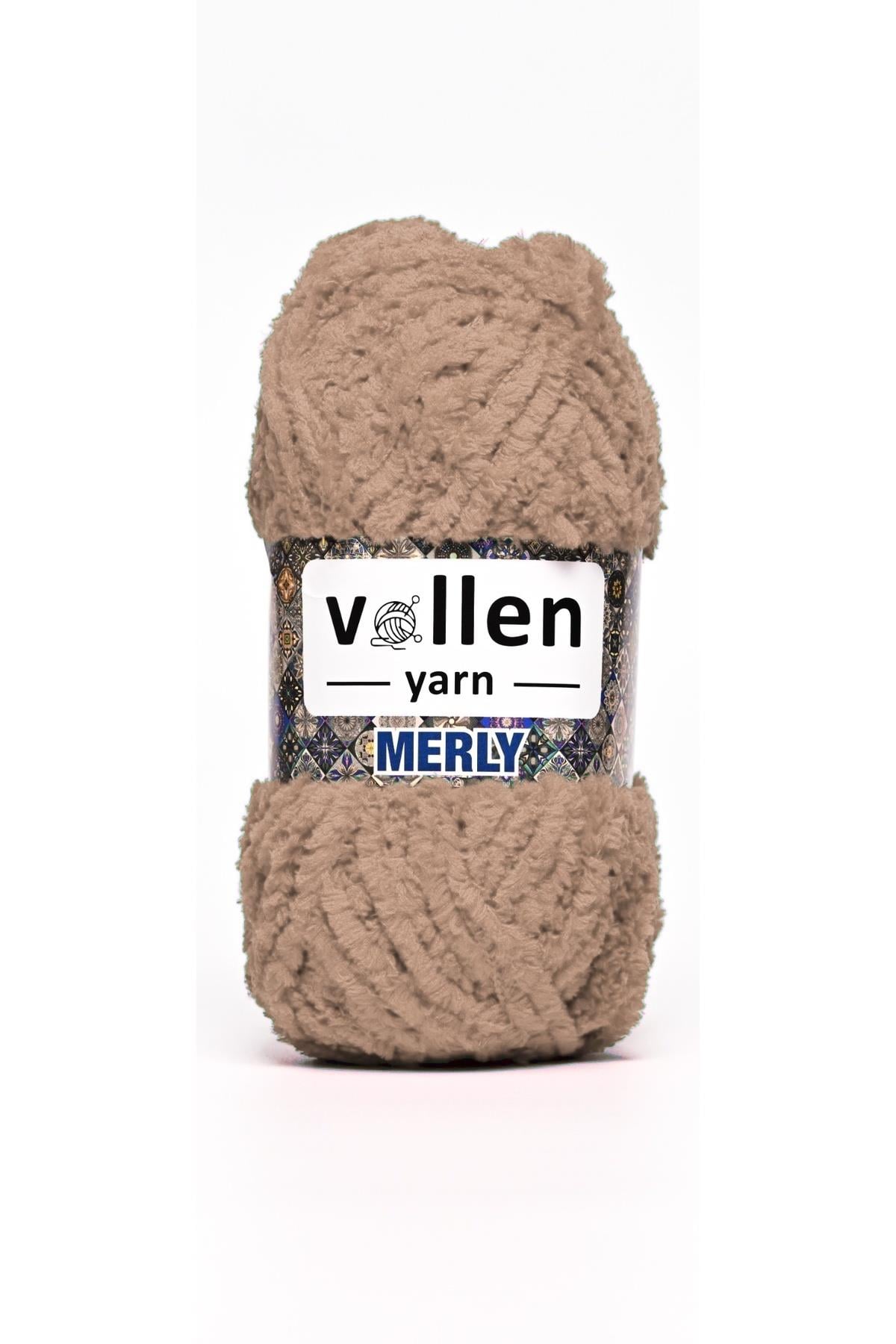MERLY Peluş Örgü İpi 100 g – Ana Kuzusu Kadife İp, Yumuşak İp, Bebek Battaniye İpi, Amigurumi İpi, Atkı Bere Hırka Şal İçin,Latte