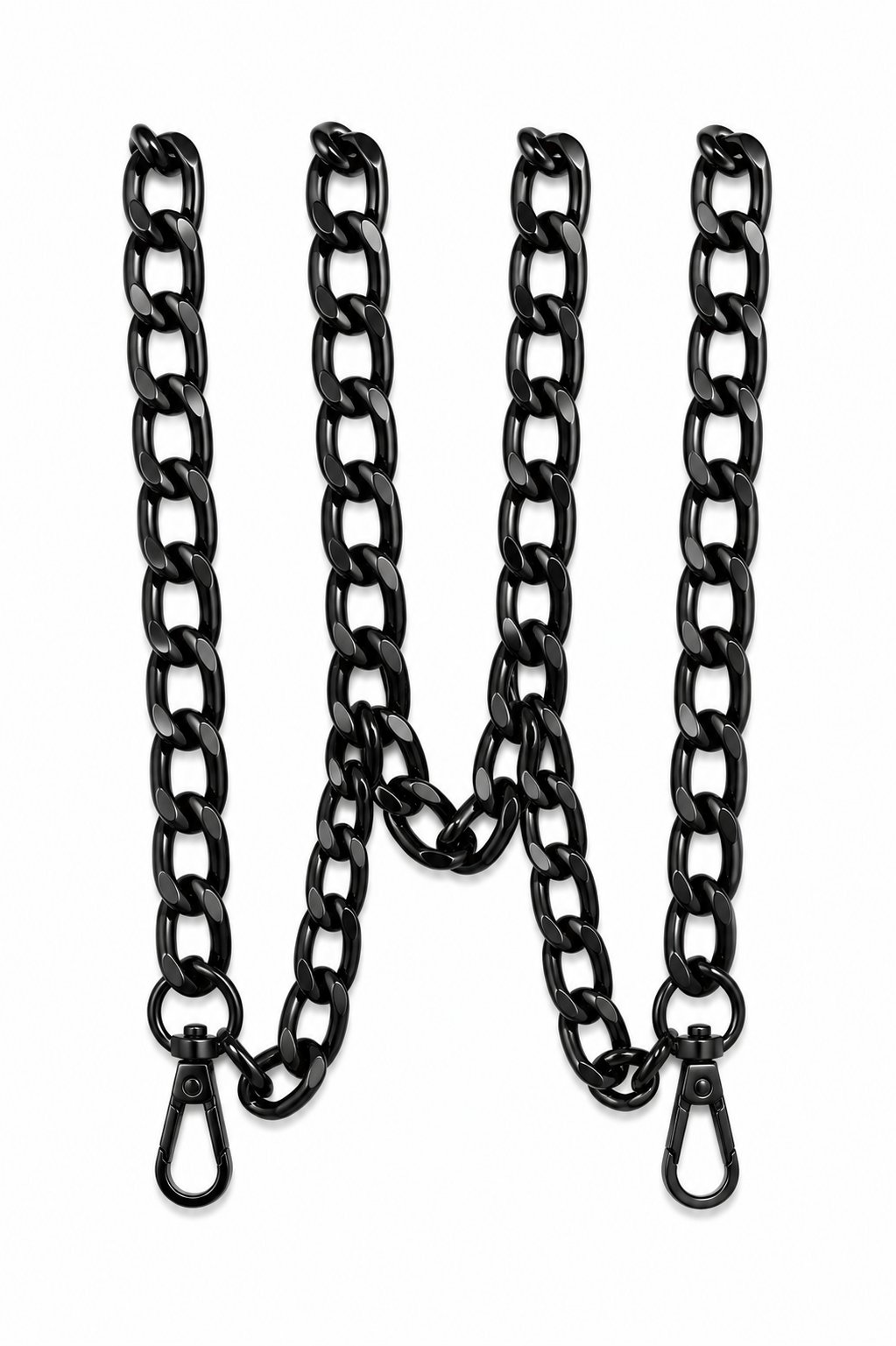 Metal Çanta Zinciri Yassı Model Kararmaz 120cm, Siyah