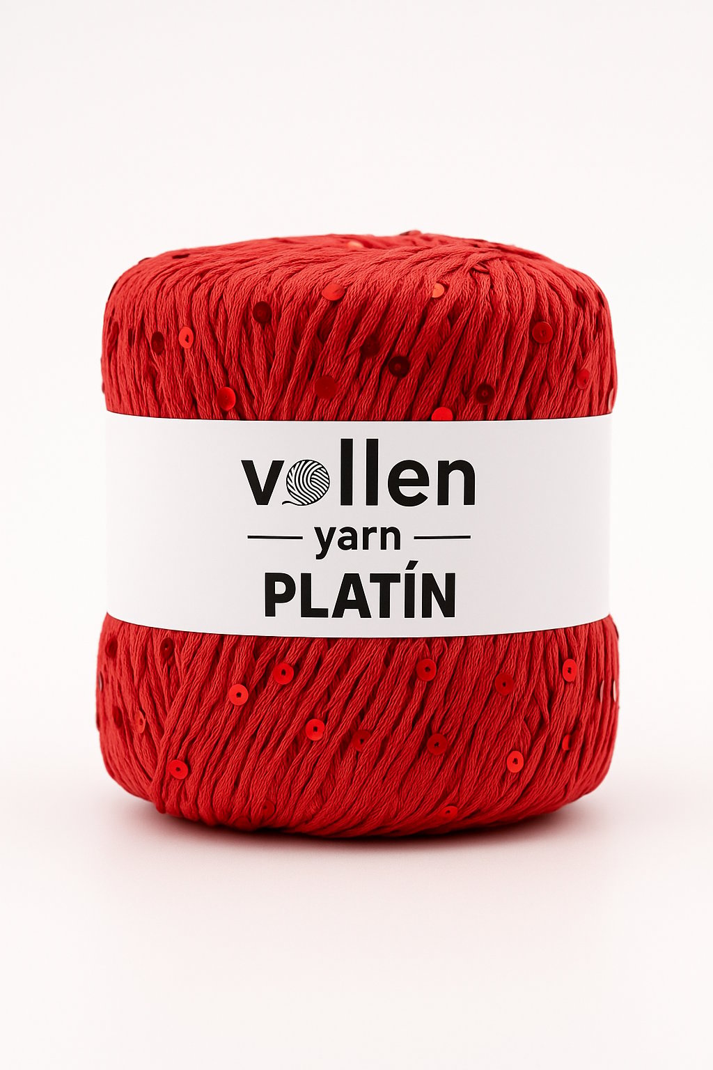Platin Pullu Örgü İpi,Parlak Simli Tığ ve Şiş Uyumlu Yün, Kırmızı