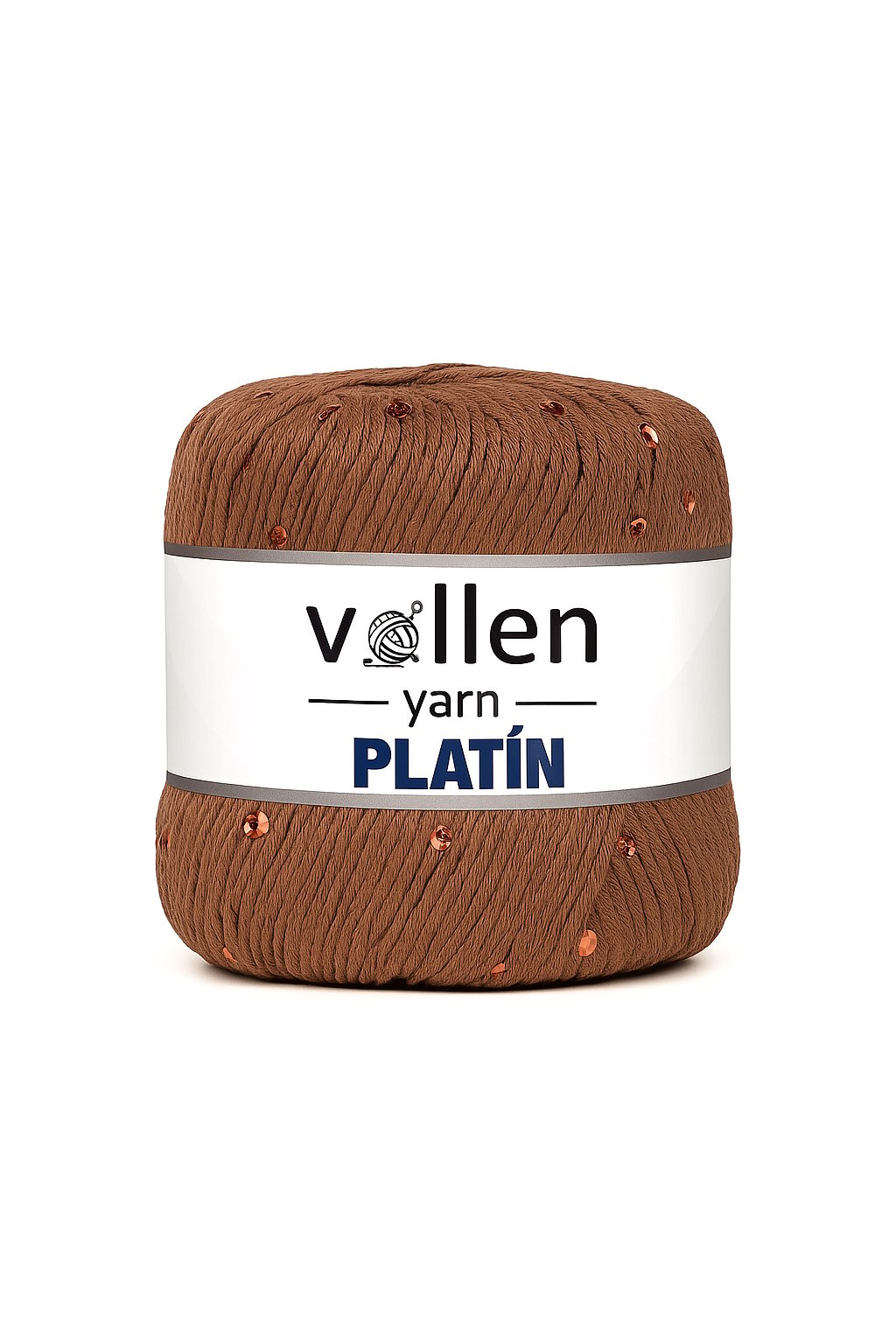 Platin Pullu Örgü İpi,Parlak Simli Tığ ve Şiş Uyumlu Yün, Kahverengi