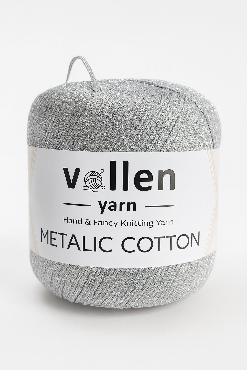 Premium Metalik Koton Simli  El Örgü İpi – Simli İp, 50 g 100 m, – Abiye Çanta ipi, Supla ipi,Gümüş