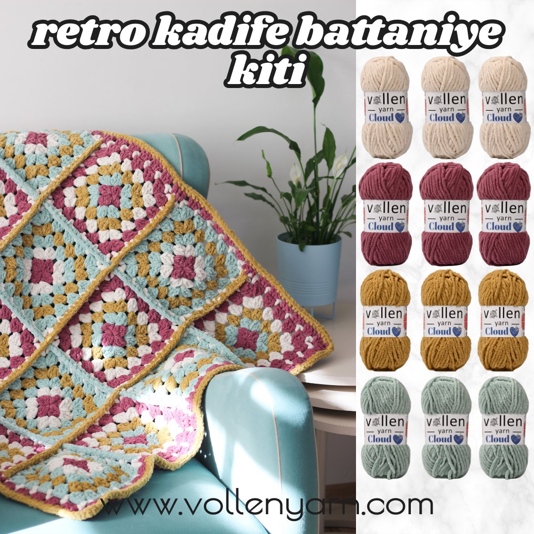 Retro Kadife Battaniye Kiti (12 Adet)