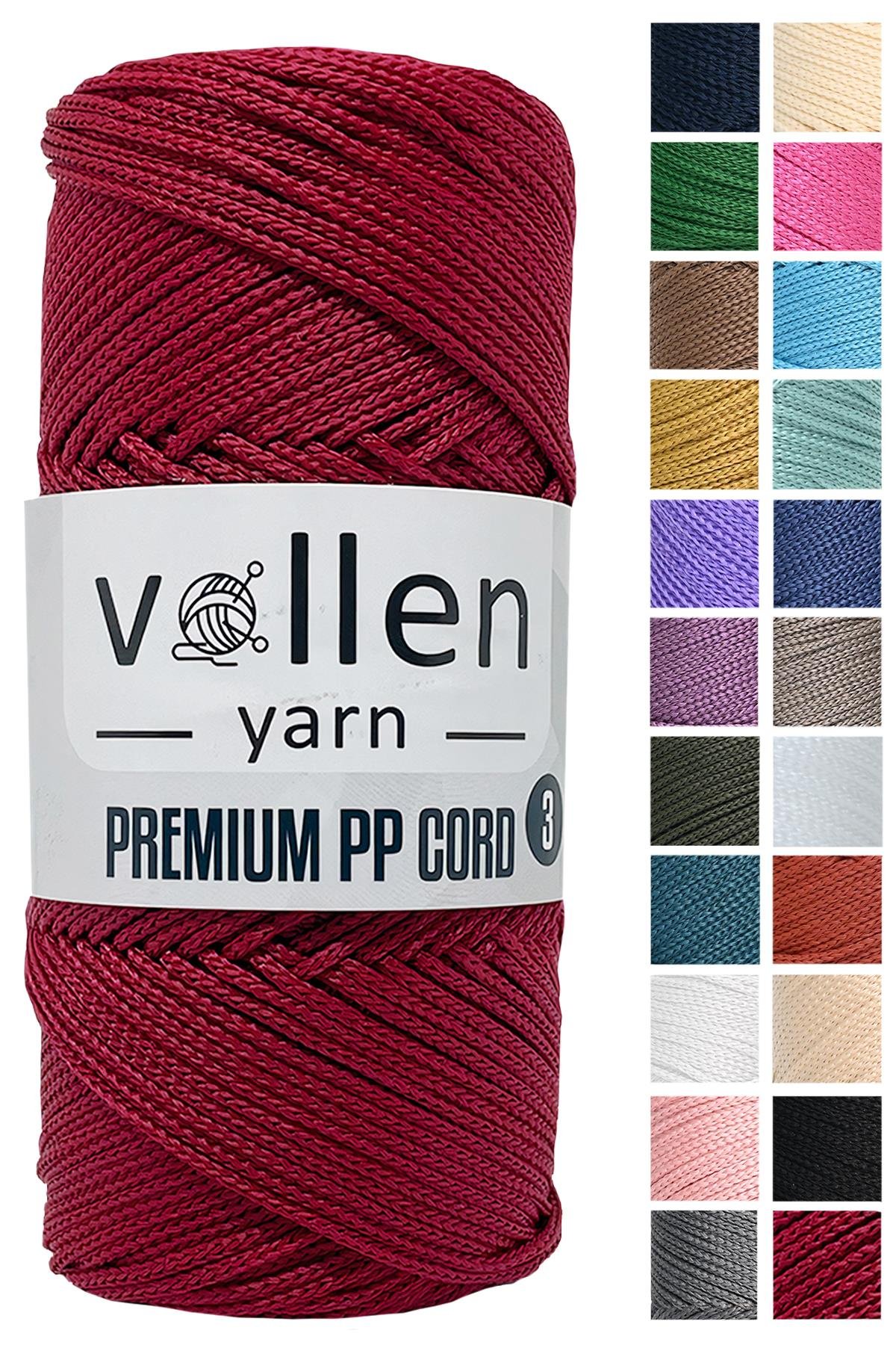 Vollen Yarn 1.5mm Polyester Makrome İpi 100gr 150 mt,Kırmızı