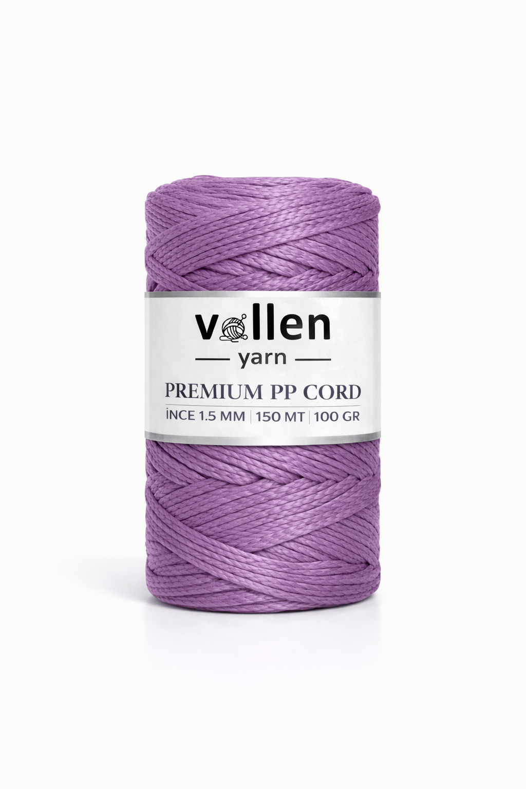 Vollen Yarn 1.5mm Polyester Makrome İpi 100gr 150 mt,Mor