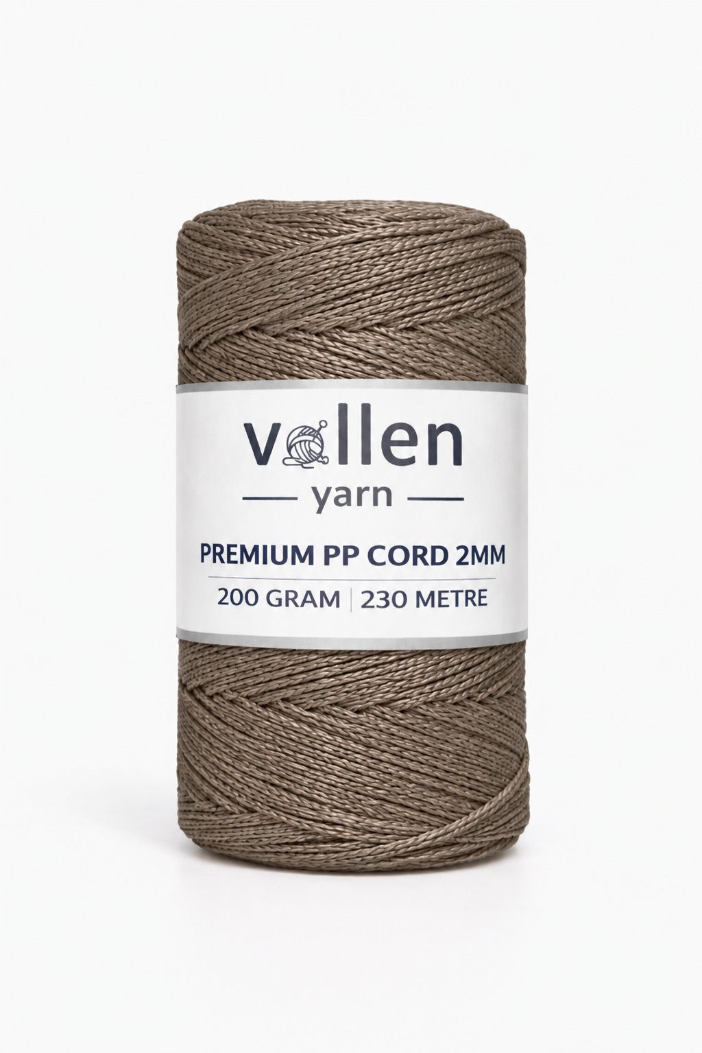 Vollen Yarn 2mm Polyester Makrome İpi 200 Gr 230 Mt,Camel