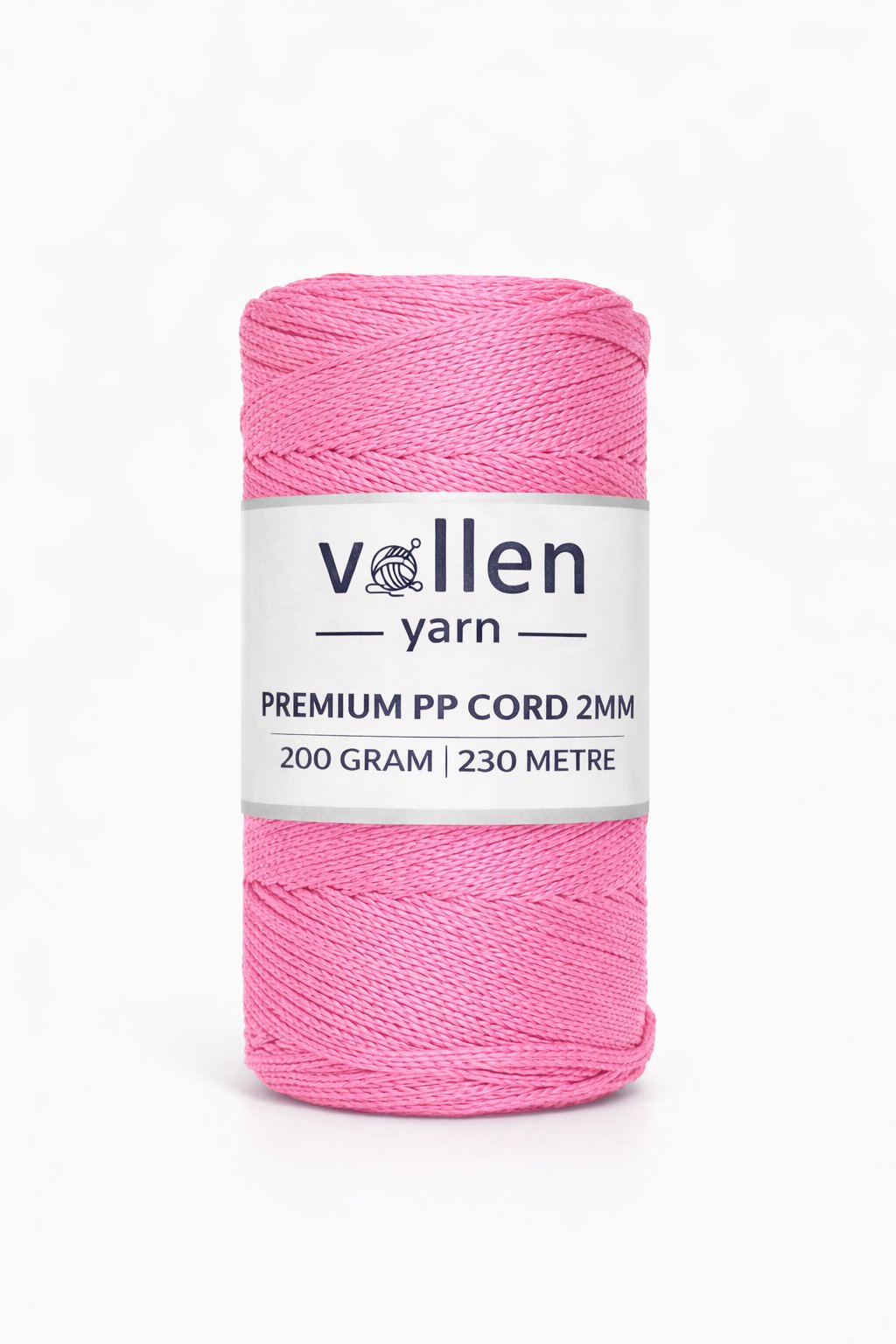 Vollen Yarn 2mm Polyester Makrome İpi 200 Gr 230 Mt,Fuşya
