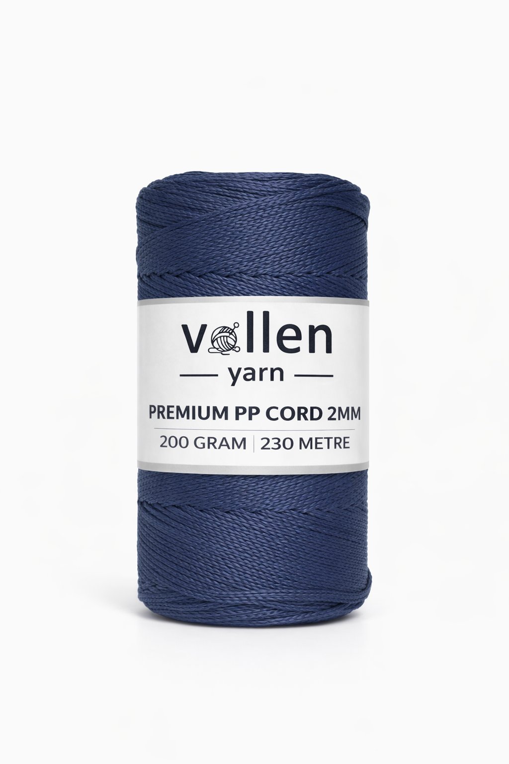 Vollen Yarn 2mm Polyester Makrome İpi 200 Gr 230 Mt,Lacivert
