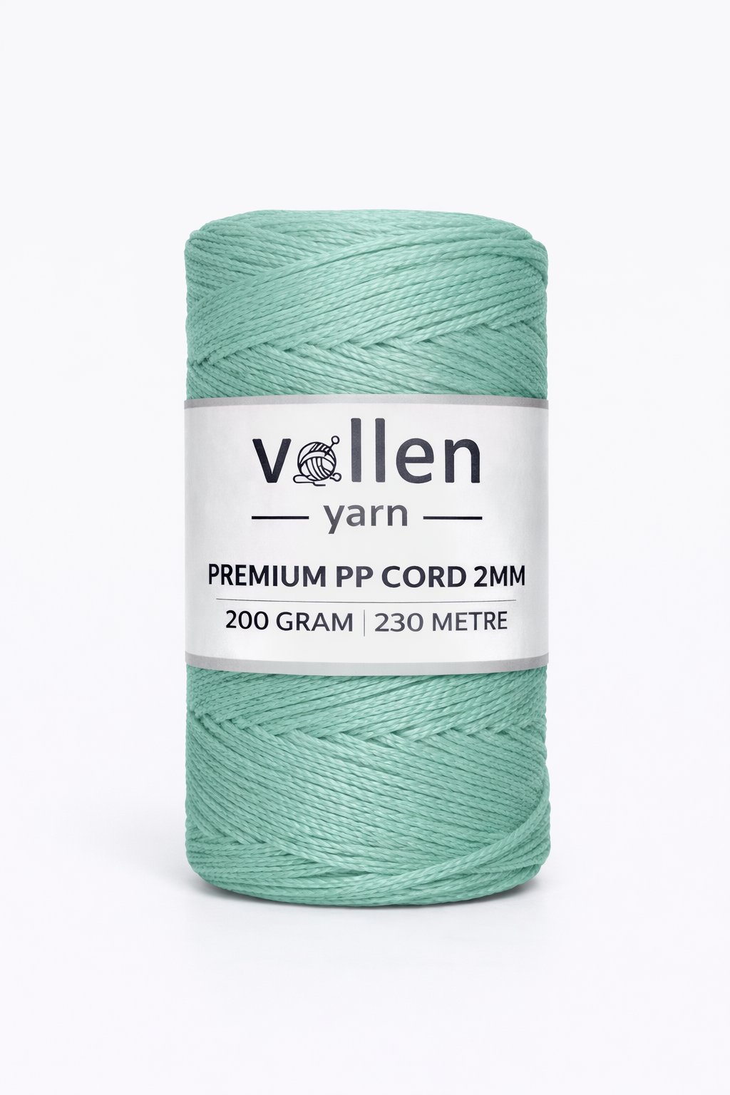 Vollen Yarn 2mm Polyester Makrome İpi 200 Gr 230 Mt,Su Yeşili