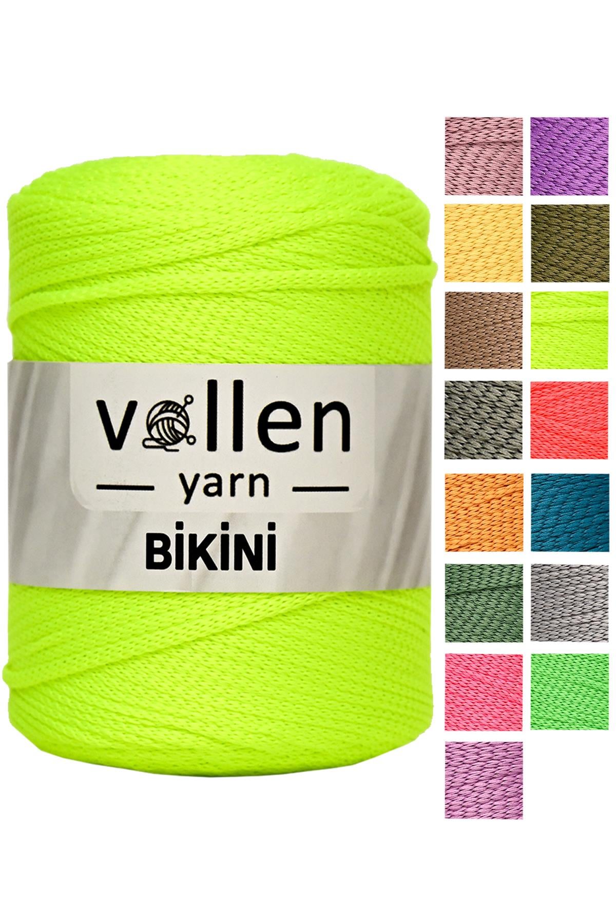 Vollen Yarn Bikini Mayo İpi,Su Tutmaz,Yazlık Pareo,Elbise,Şort,Bluz ipliği 100Gr/165Mt,FOSFOR YEŞİL