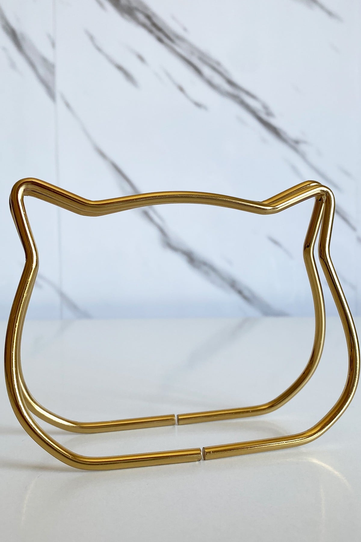 Vollen Yarn Metal Çanta Sapı Kedi Model 11x8 cm ,Altın