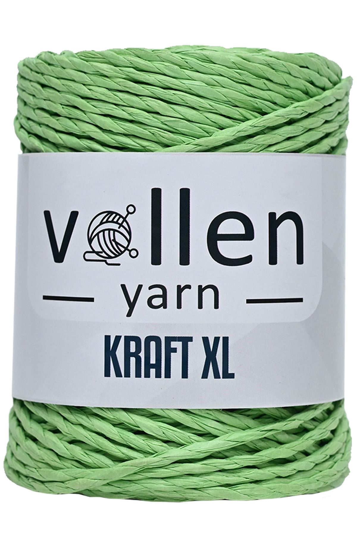 Vollen Yarn Premıum 3 Büküm Kağıt Halat İpi, Dikiş Makinesi İpi, Hasır Çanta Ve Şapka İpi 250Gr,Fıstık Yeşili