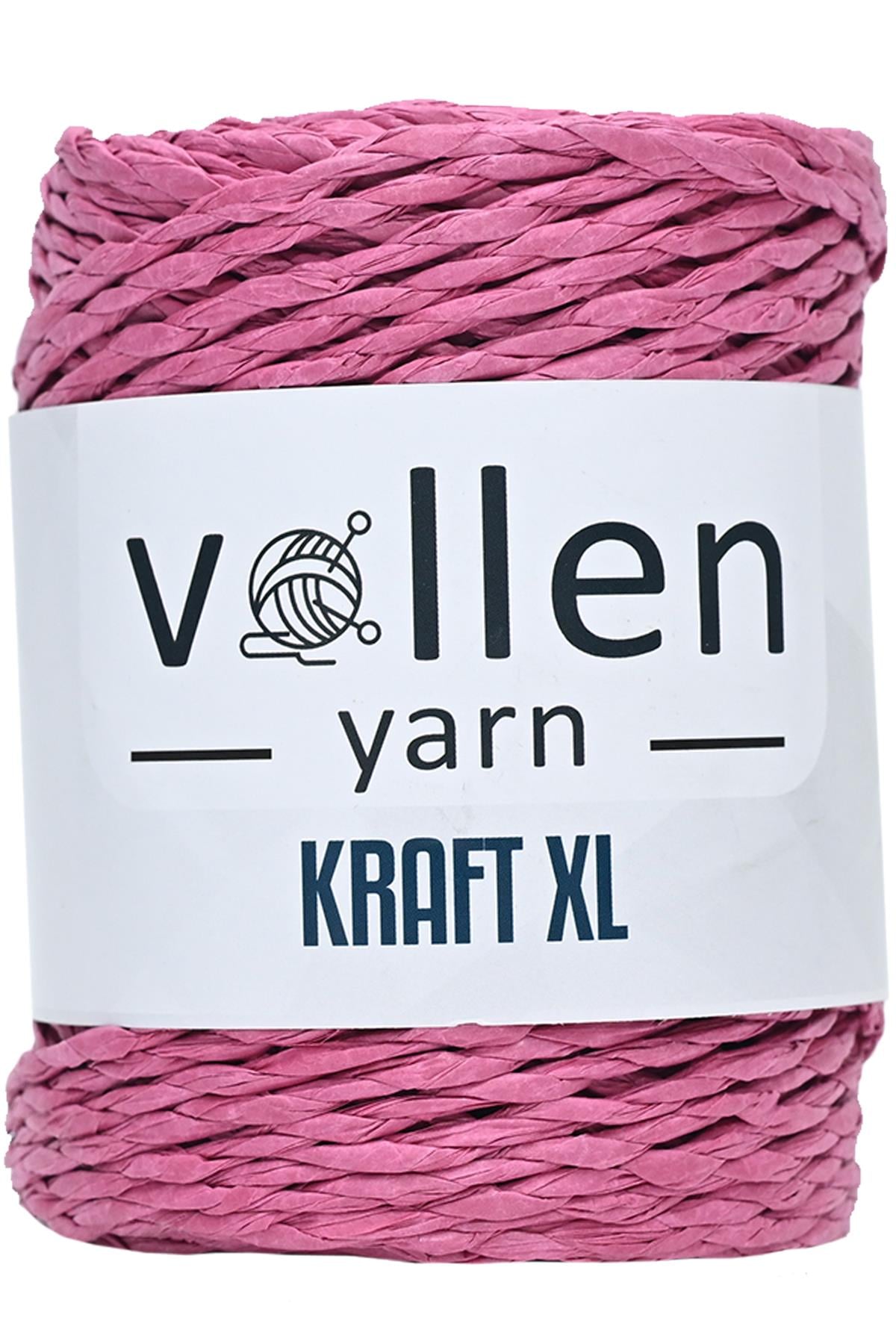 Vollen Yarn Premıum 3 Büküm Kağıt Halat İpi, Dikiş Makinesi İpi, Hasır Çanta Ve Şapka İpi 250Gr,Fuşya