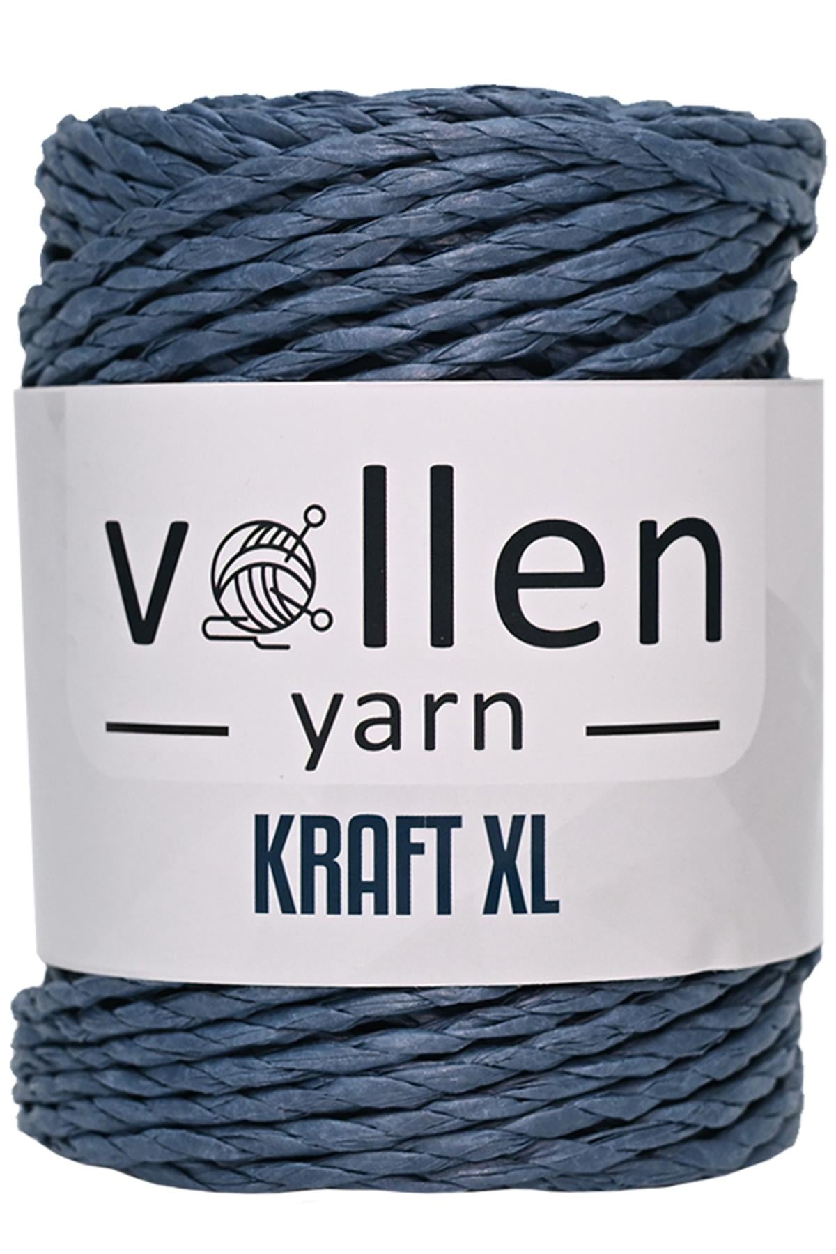 Vollen Yarn Premıum 3 Büküm Kağıt Halat İpi, Dikiş Makinesi İpi, Hasır Çanta Ve Şapka İpi 250Gr,Petrol Mavi