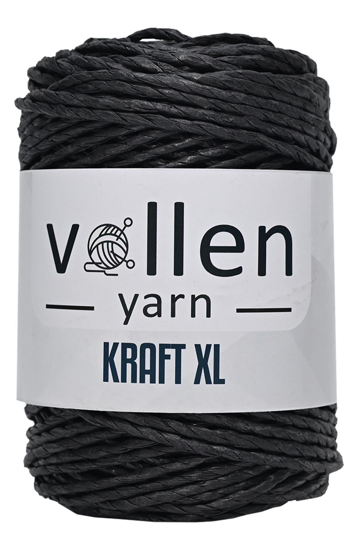 Vollen Yarn Premıum 3 Büküm Kağıt Halat İpi, Dikiş Makinesi İpi, Hasır Çanta Ve Şapka İpi 250Gr,Siyah