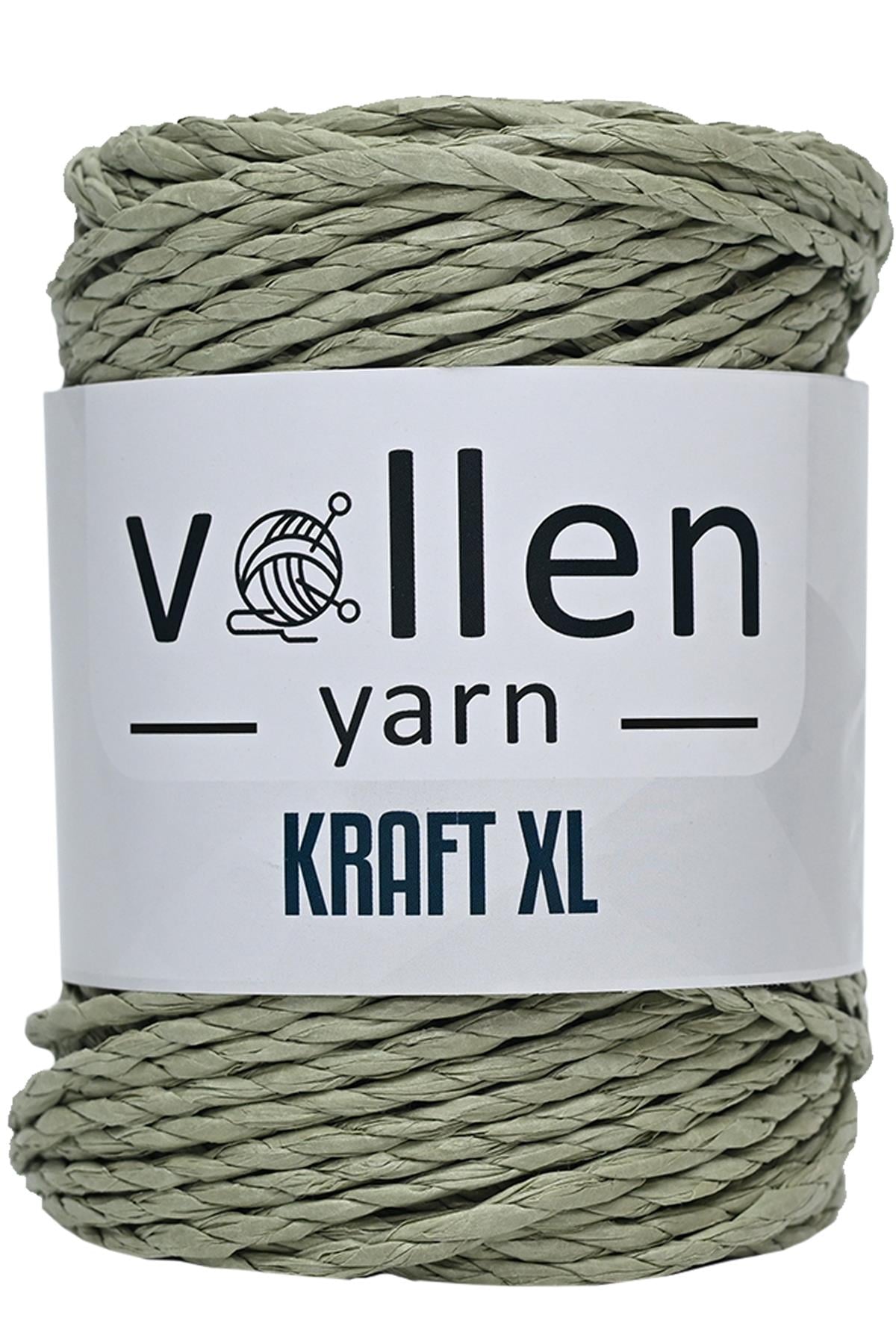 Vollen Yarn Premıum 3 Büküm Kağıt Halat İpi, Dikiş Makinesi İpi, Hasır Çanta Ve Şapka İpi 250Gr,Yeşil