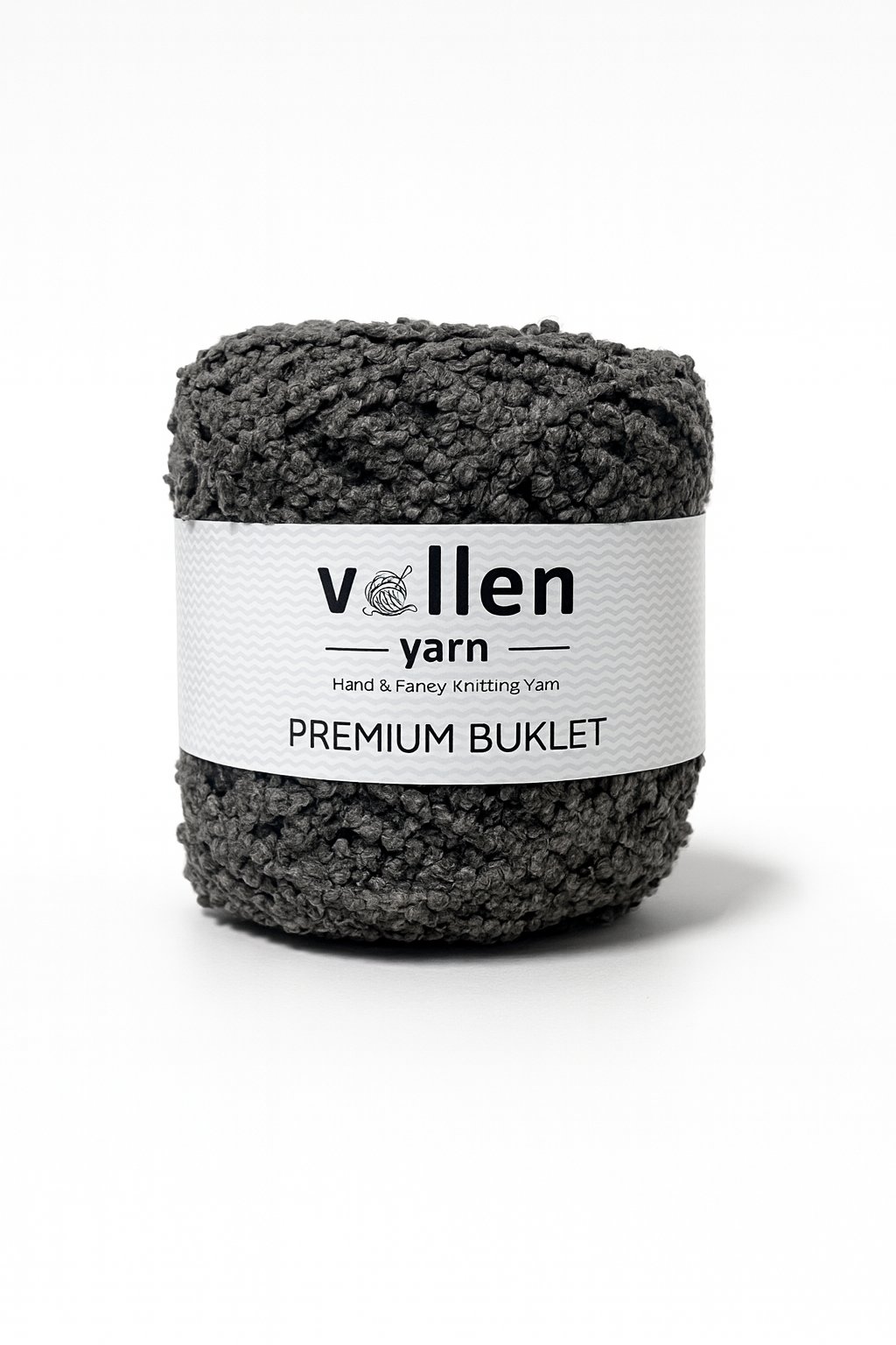 Vollen Yarn Premium Buklet İp 100 g 150 m | Yumuşak, Hafif ve Parlak Doku | Lüks El Örgüsü İpi, GRİ