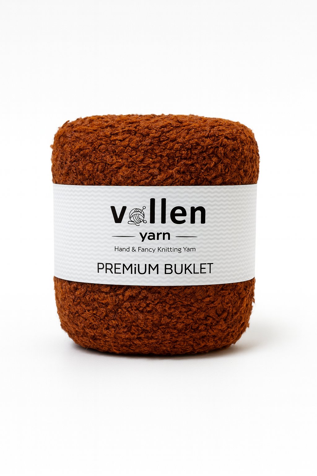 Vollen Yarn Premium Buklet İp 100 g 150 m | Yumuşak, Hafif ve Parlak Doku | Lüks El Örgüsü İpi,KİREMİT