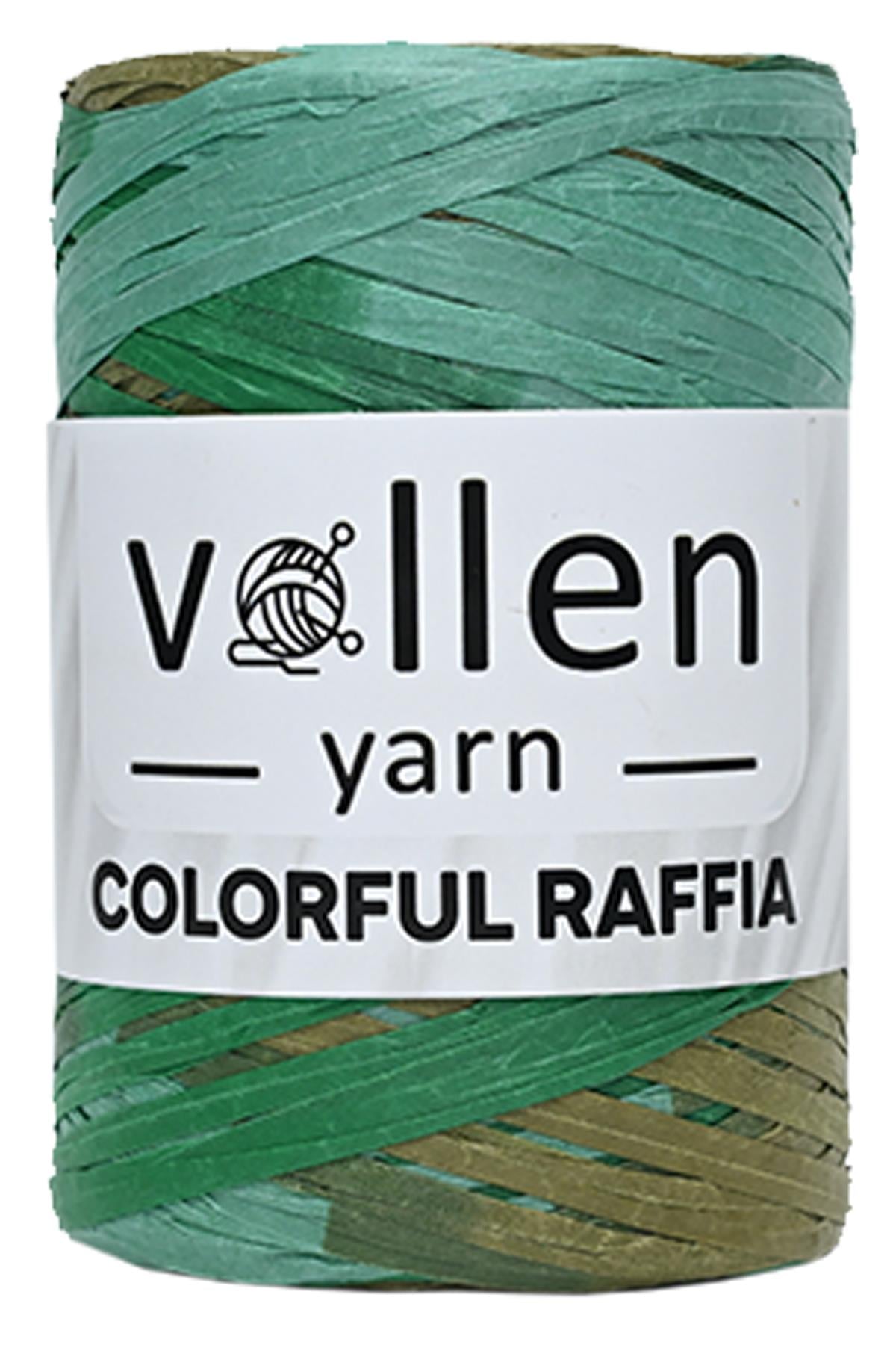 Vollen Yarn Premium Doğal Çok Renkli Rafya İpi 200Gr/300Mt, 2508