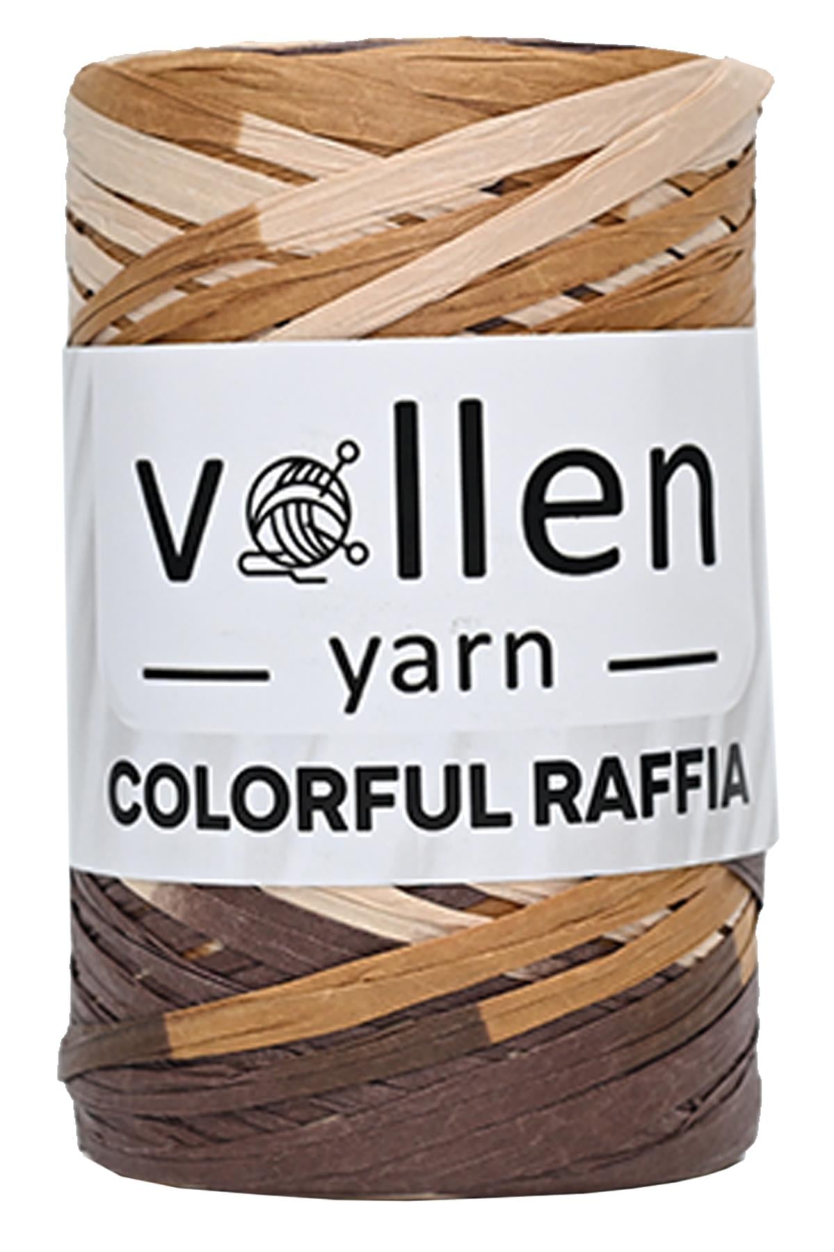 Vollen Yarn Premium Doğal Çok Renkli Rafya İpi 200Gr/300Mt, 2502