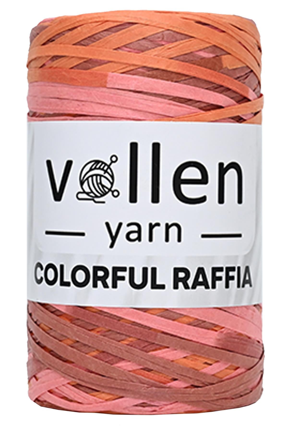 Vollen Yarn Premium Doğal Çok Renkli Rafya İpi 200Gr/300Mt, 2503