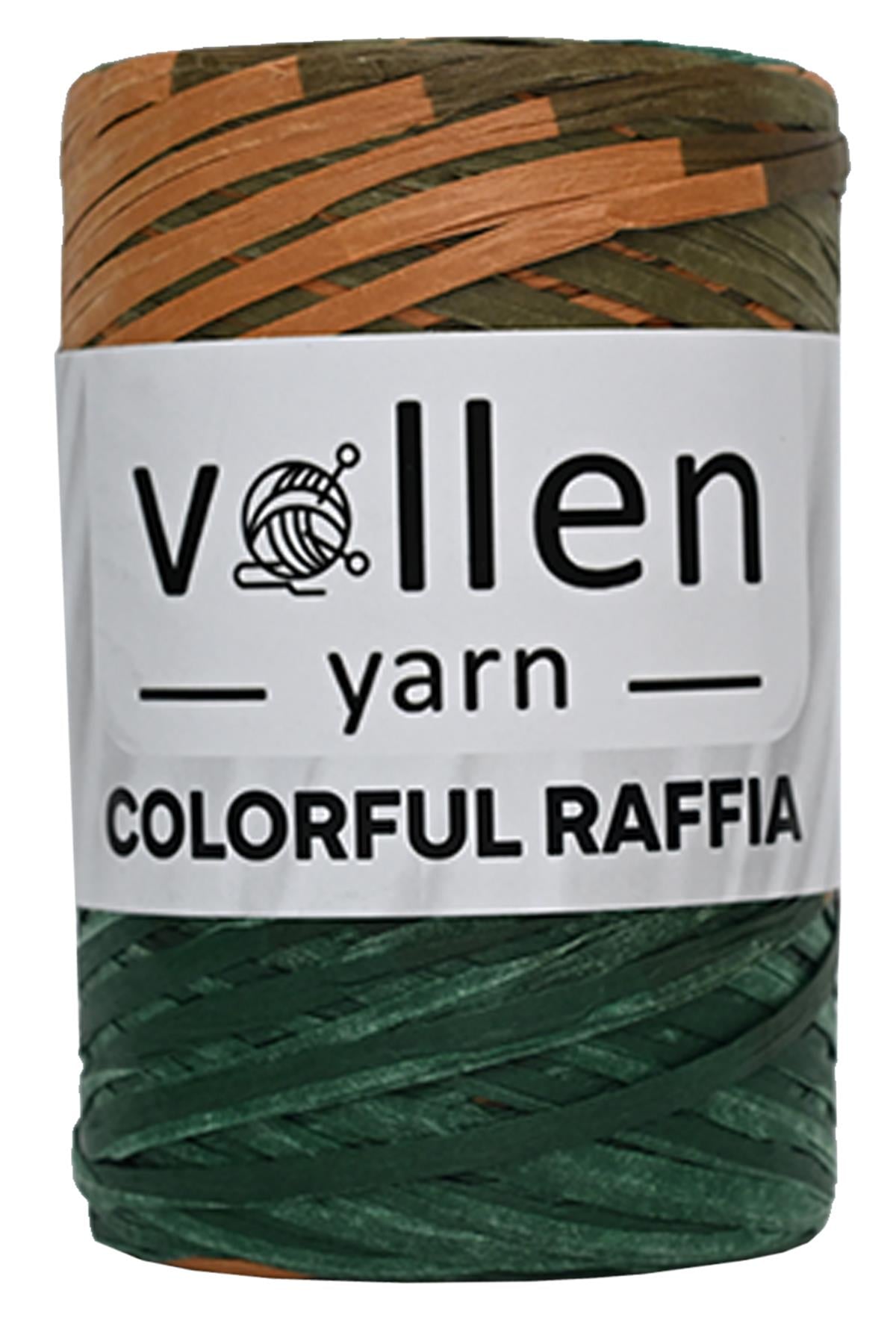 Vollen Yarn Premium Doğal Çok Renkli Rafya İpi 200Gr/300Mt, 2511