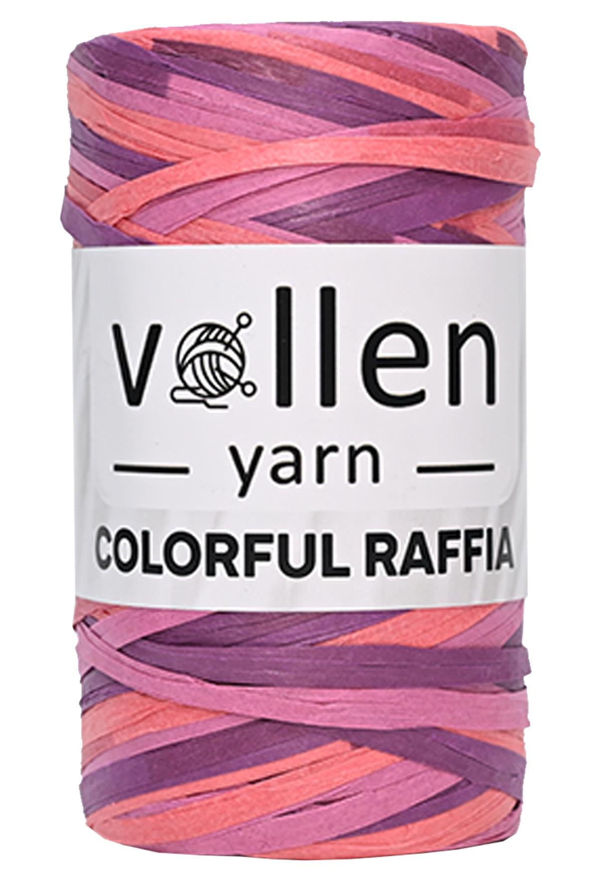 Vollen Yarn Premium Doğal Çok Renkli Rafya İpi 200Gr/300Mt, 2506