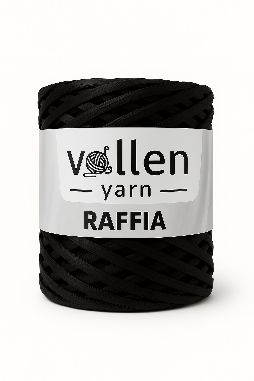 Vollen Yarn Premium Doğal Rafya İpi 200 Gram, Siyah