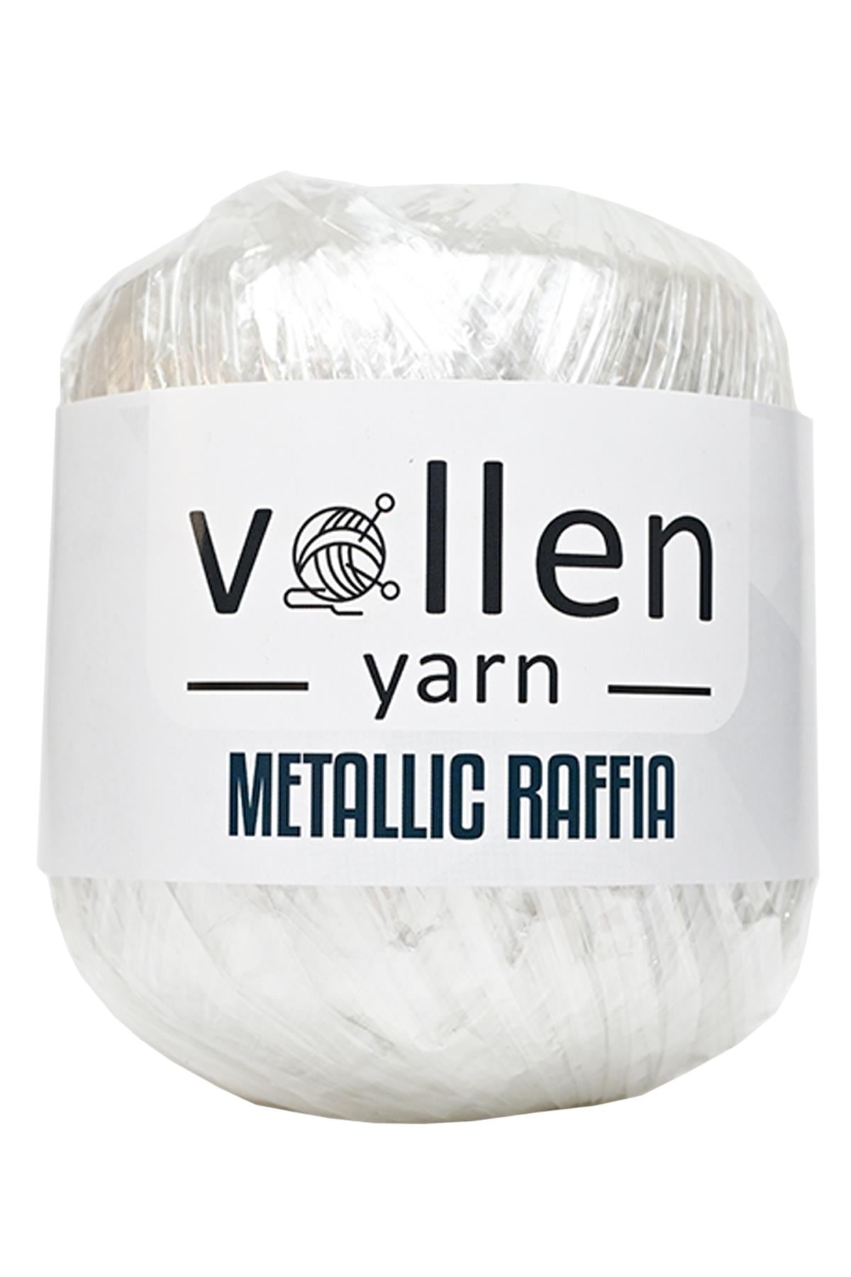 Vollen Yarn Premium Metalik Suni Rafya, Abiye Çanta İpi,Şeffaf