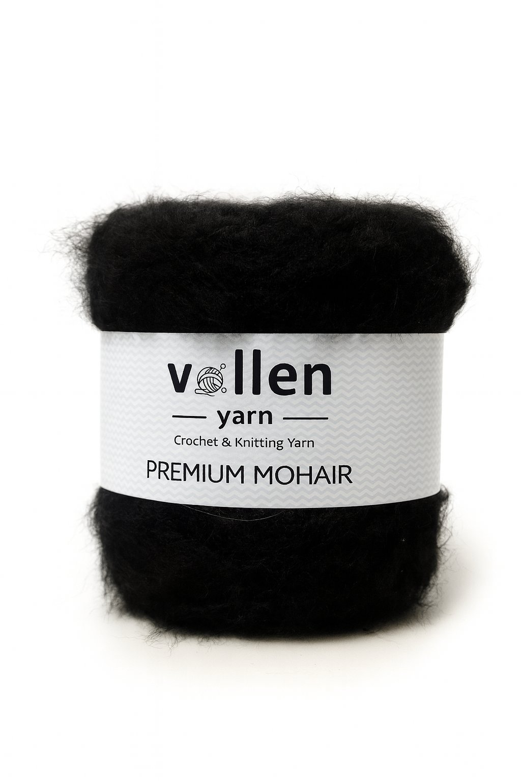 Vollen Yarn Premium Mohair 100 gr 250 m %25 Yün %75 Akrilik – Yumuşak, Hafif ve Dolgun Örgü İpi, SİYAH