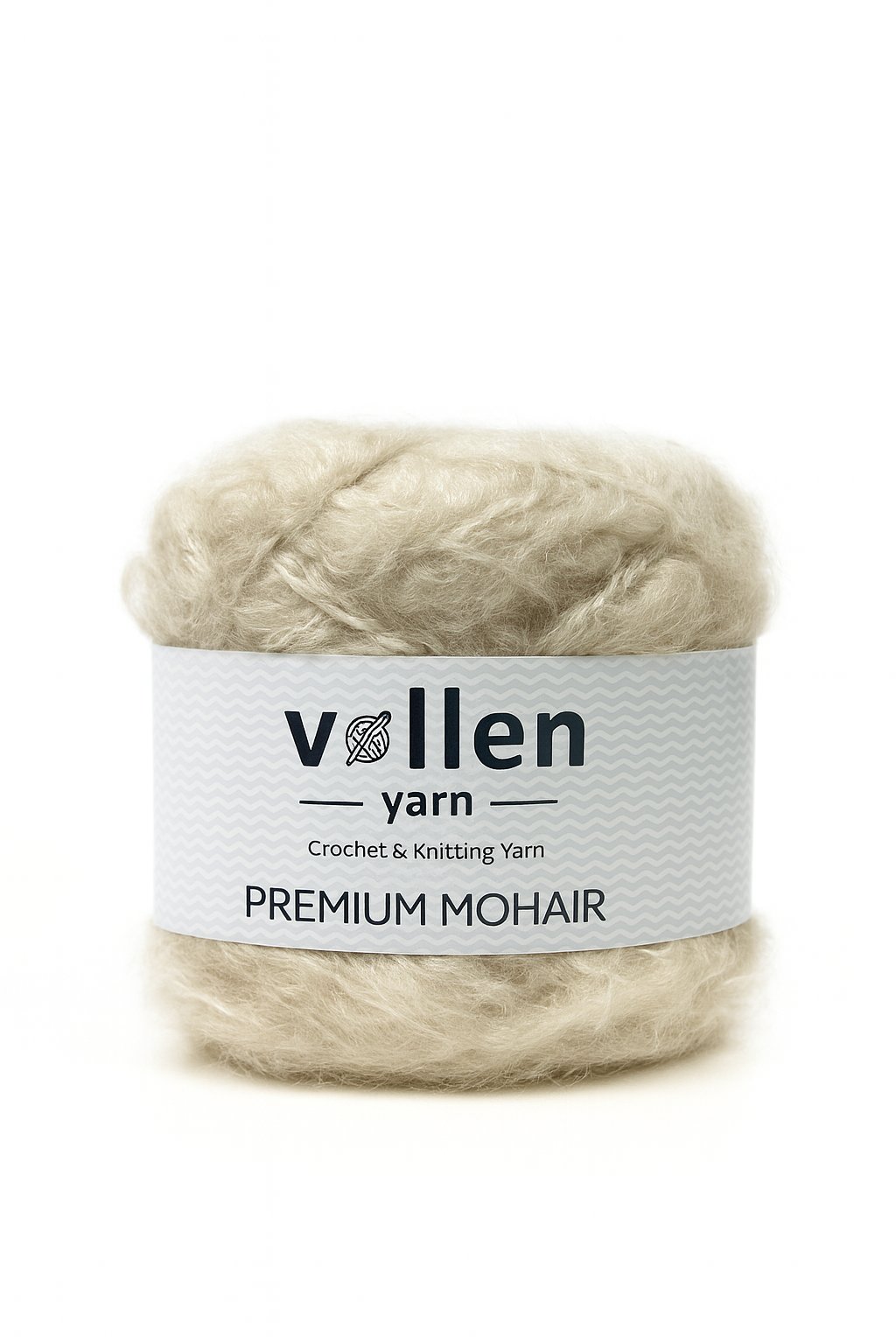 Vollen Yarn Premium Mohair 100 gr 250 m %25 Yün %75 Akrilik – Yumuşak, Hafif ve Dolgun Örgü İpi, BEJ