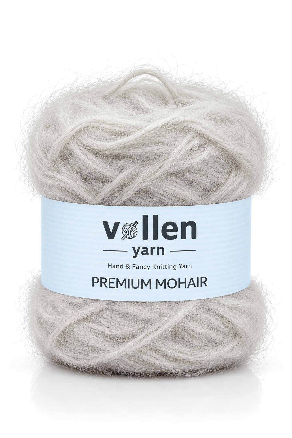 Vollen Yarn Premium Mohair 100 gr 250 m %25 Yün %75 Akrilik – Yumuşak, Hafif ve Dolgun Örgü İpi, GRİ