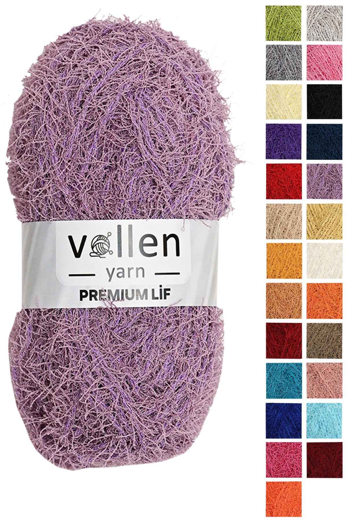Vollen Yarn Premium Sert Banyo Lif İpi, Saçaklı İp,El Örgü İpi,Sert Lif İpi,LİLA
