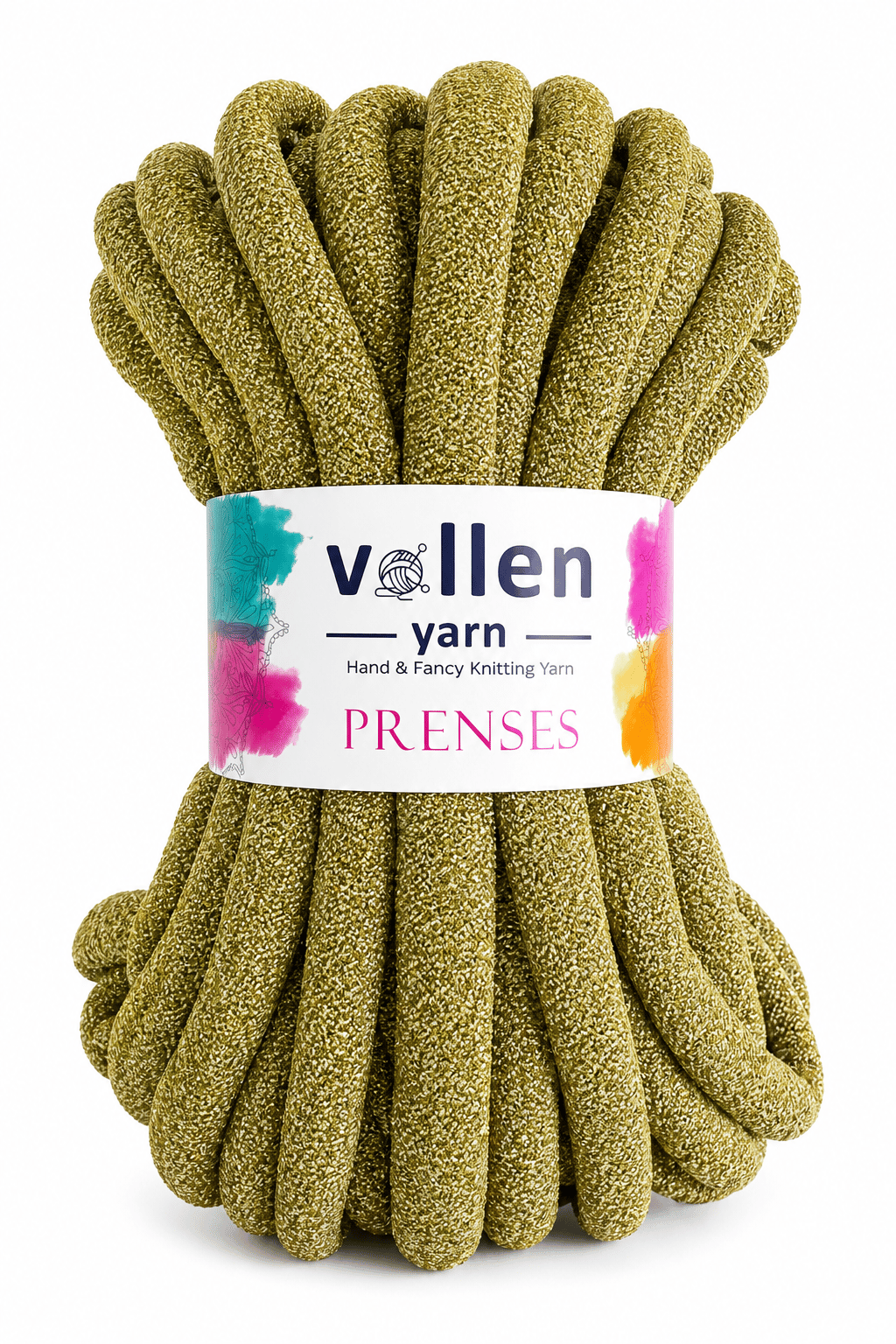Vollen Yarn Prenses Chunky Simli Polyester El Örgü İpi 500 gr 14 m Parmak Örgü Çanta Battaniye İpi, 5108