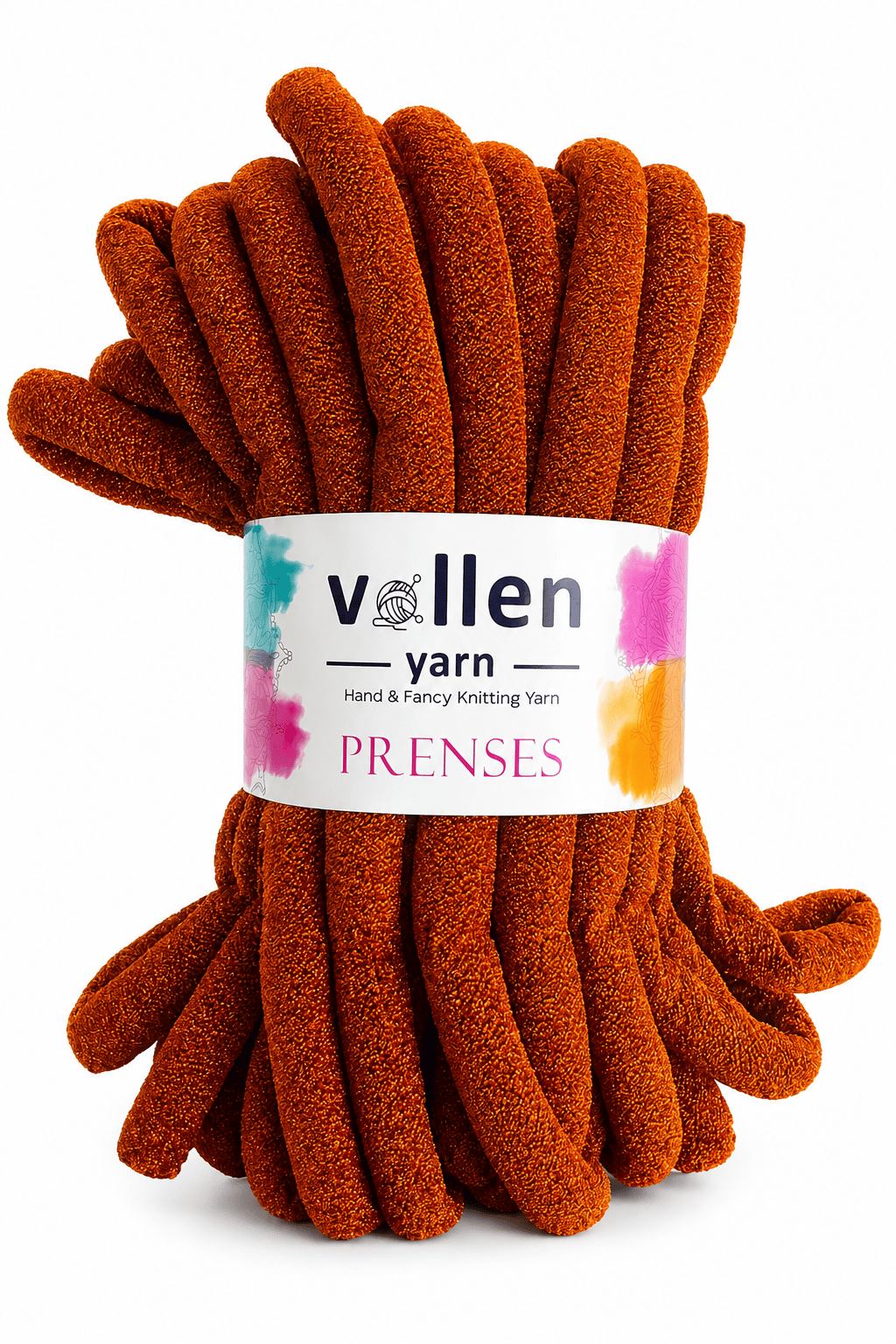 Vollen Yarn Prenses Chunky Simli Polyester El Örgü İpi 500 gr 14 m Parmak Örgü Çanta Battaniye İpi, 5102