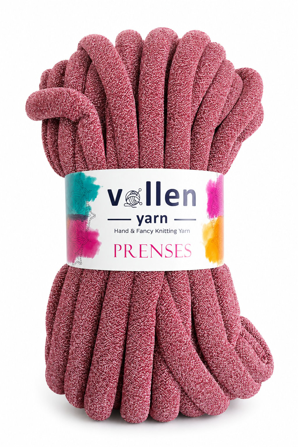 Vollen Yarn Prenses Chunky Simli Polyester El Örgü İpi 500 gr 14 m Parmak Örgü Çanta Battaniye İpi, 5105