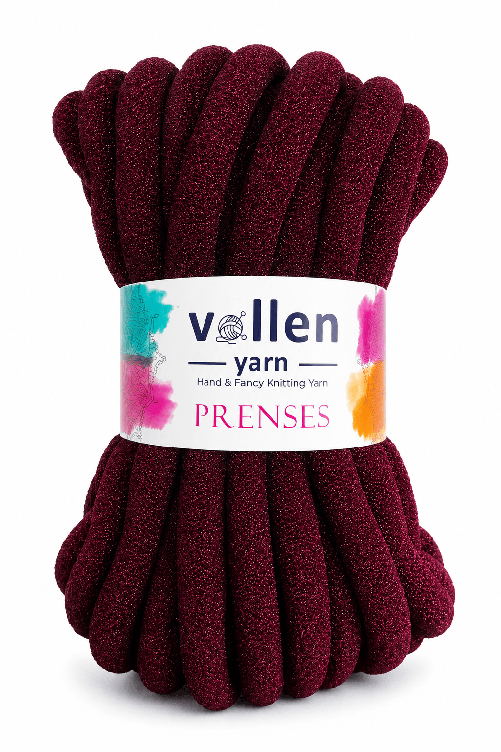 Vollen Yarn Prenses Chunky Simli Polyester El Örgü İpi 500 gr 14 m Parmak Örgü Çanta Battaniye İpi, 5106