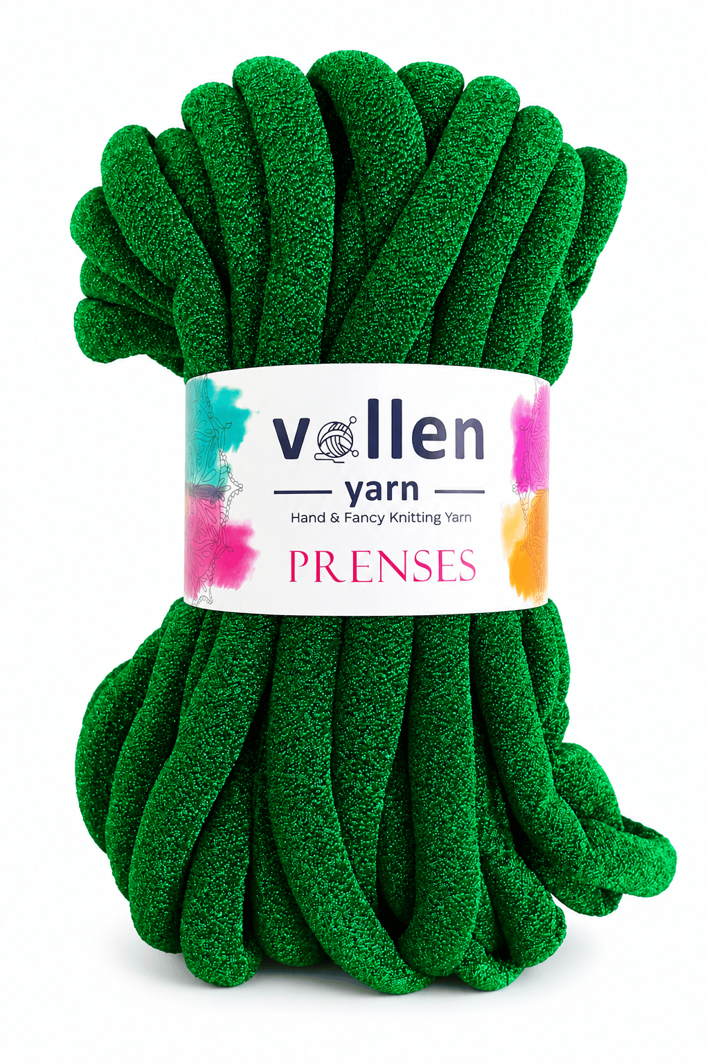 Vollen Yarn Prenses Chunky Simli Polyester El Örgü İpi 500 gr 14 m Parmak Örgü Çanta Battaniye İpi, 5104