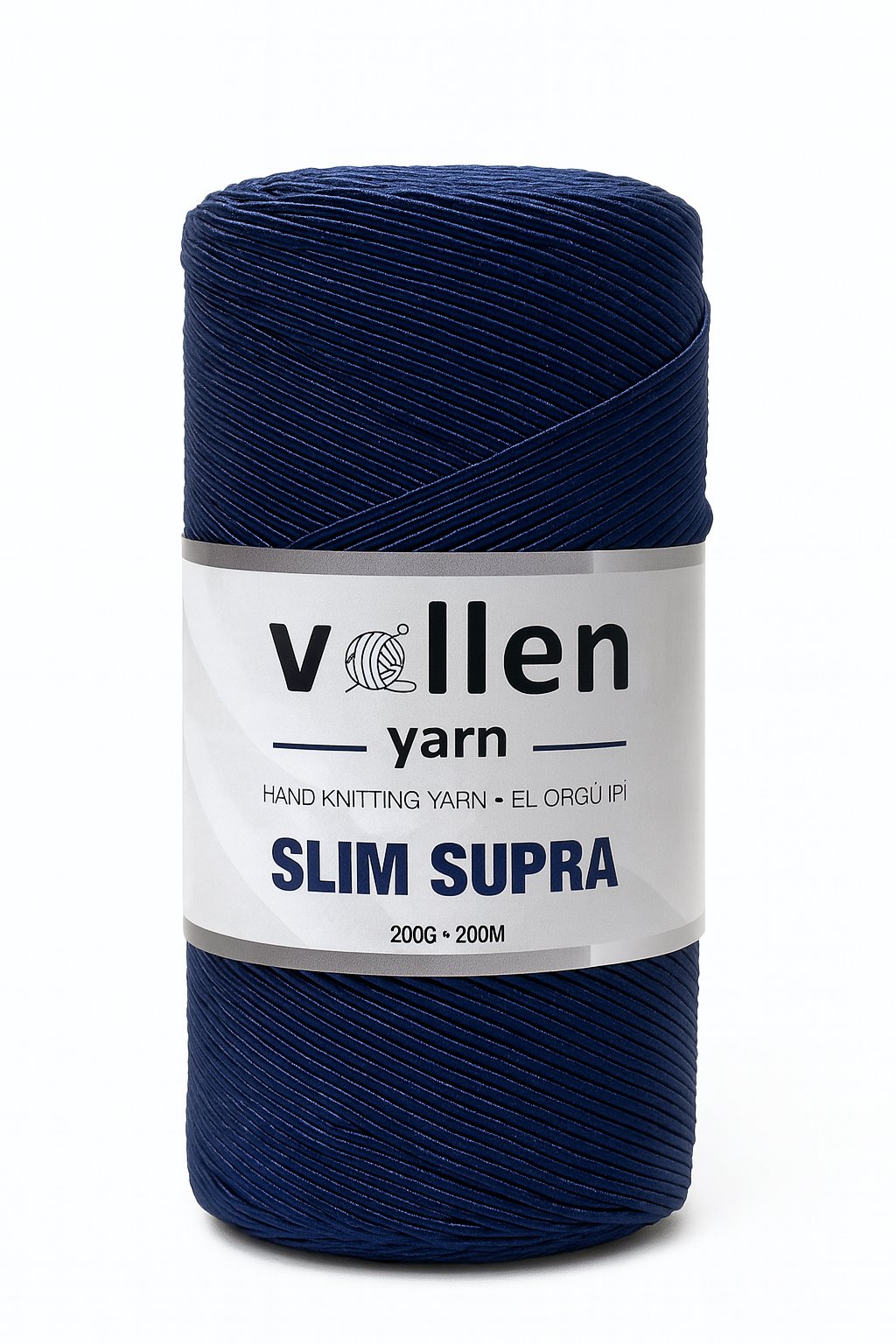 Vollen Yarn Slim Supra İpi,Mumlu İp,Pase İp,Makrome İp,200Gr/200Mt, Lacivert