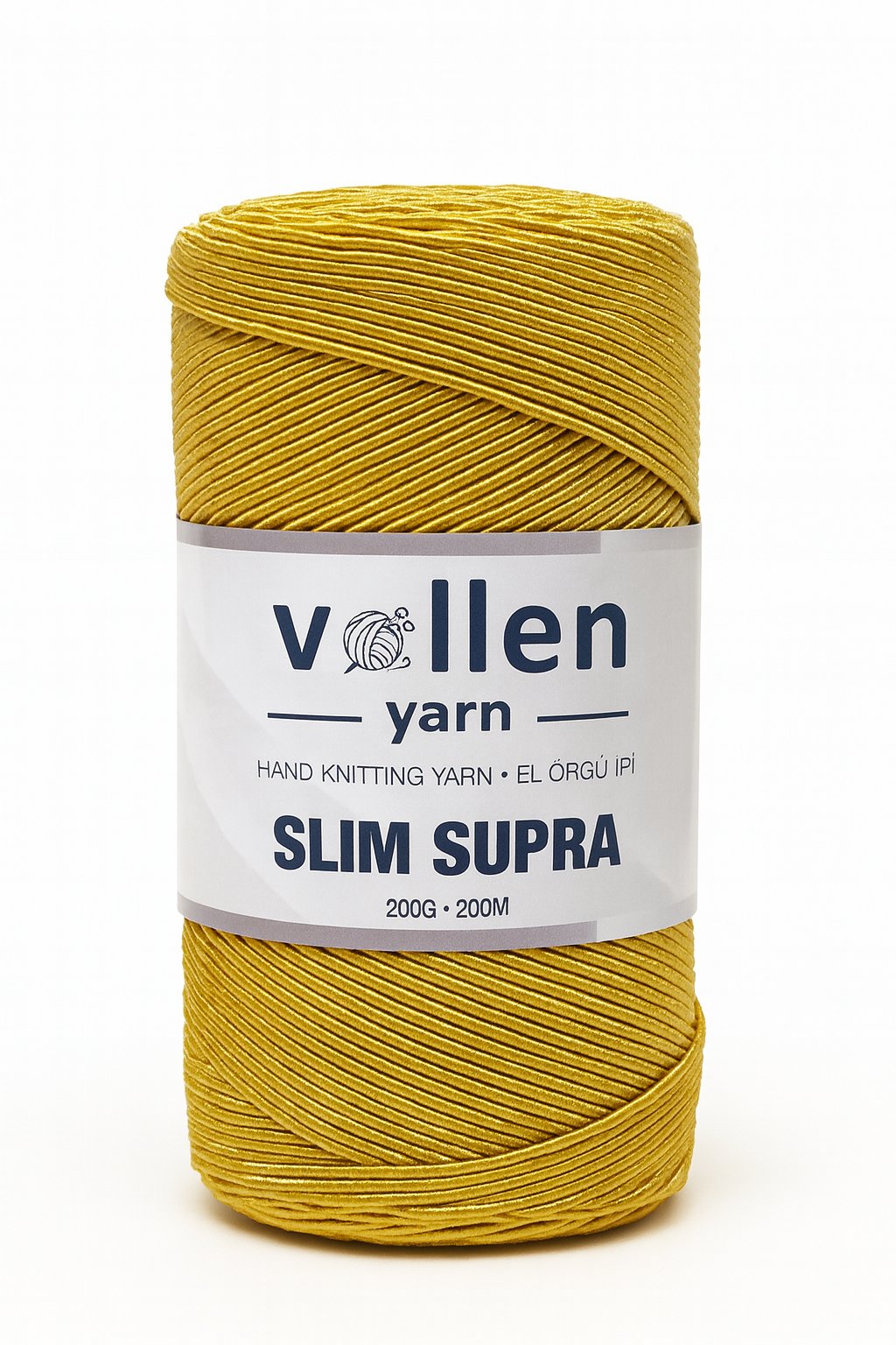 Vollen Yarn Slim Supra İpi,Mumlu İp,Pase İp,Makrome İp,200Gr/200Mt, HARDAL