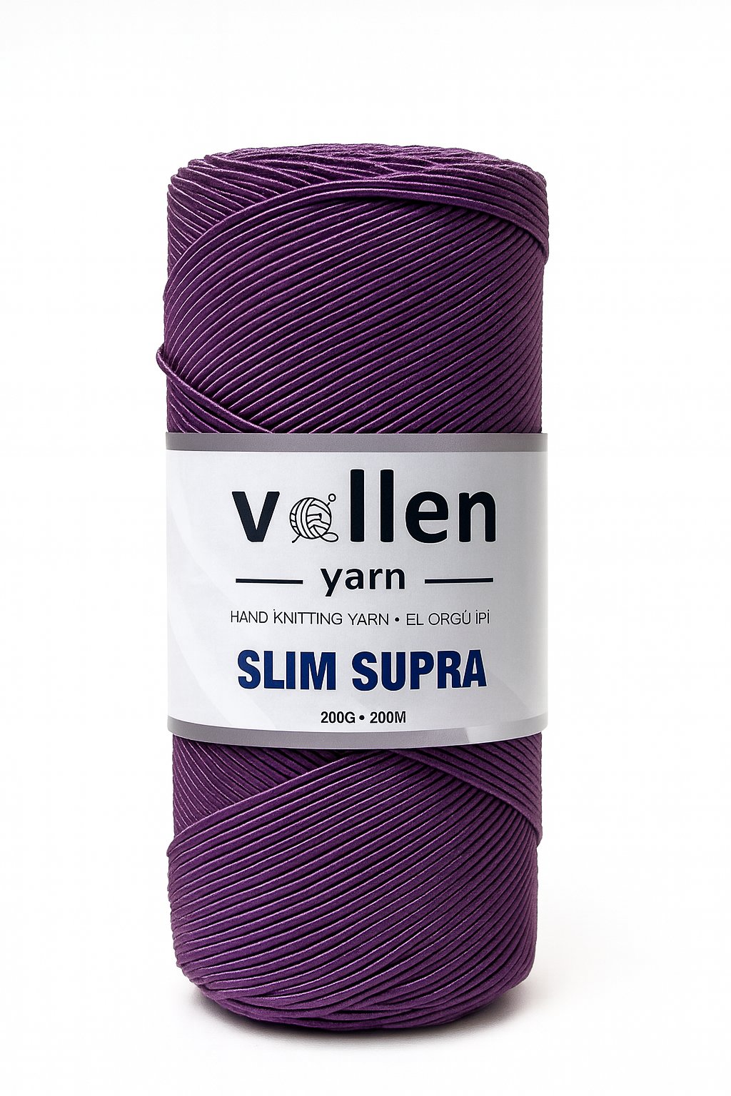 Vollen Yarn Slim Supra İpi,Mumlu İp,Pase İp,Makrome İp,200Gr/200Mt, MÜRDÜM