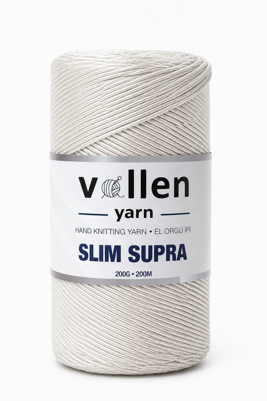 Vollen Yarn Slim Supra İpi,Mumlu İp,Pase İp,Makrome İp,200Gr/200Mt, KREM