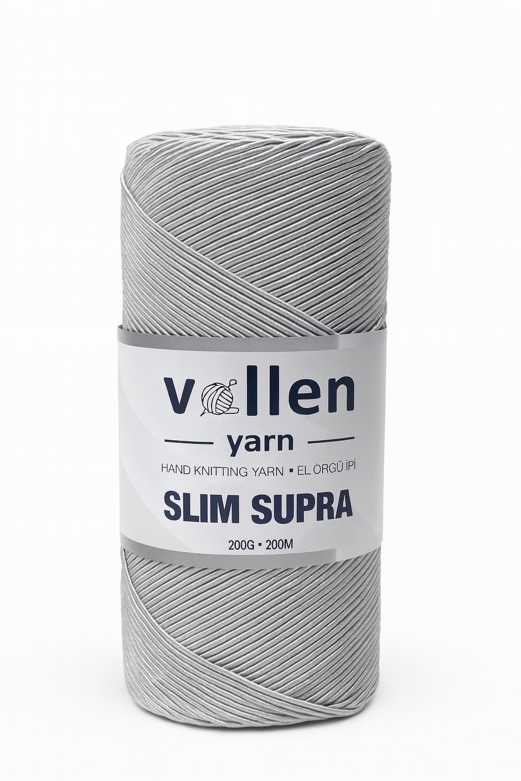 Vollen Yarn Slim Supra İpi,Mumlu İp,Pase İp,Makrome İp,200Gr/200Mt, GÜMÜŞ GRİ