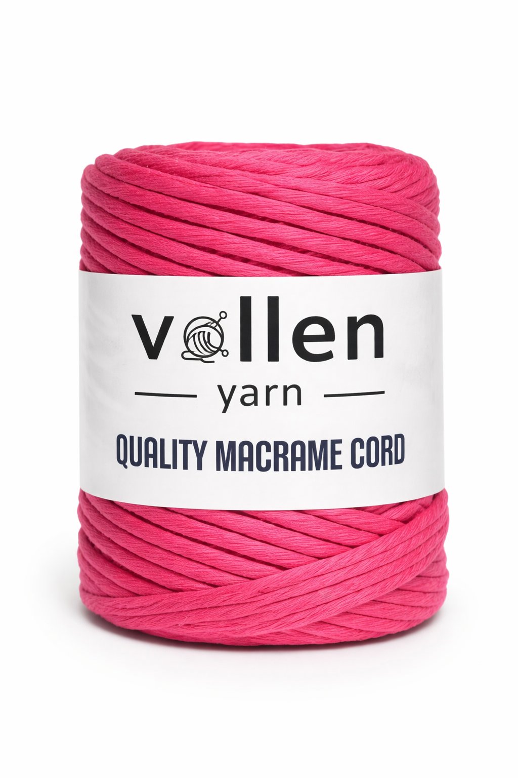 Vollen Yarn Taranan Makrome Ipi 3mm Taranabilir Pamuk Makrome Ipi Makrame Ipi , FUŞYA