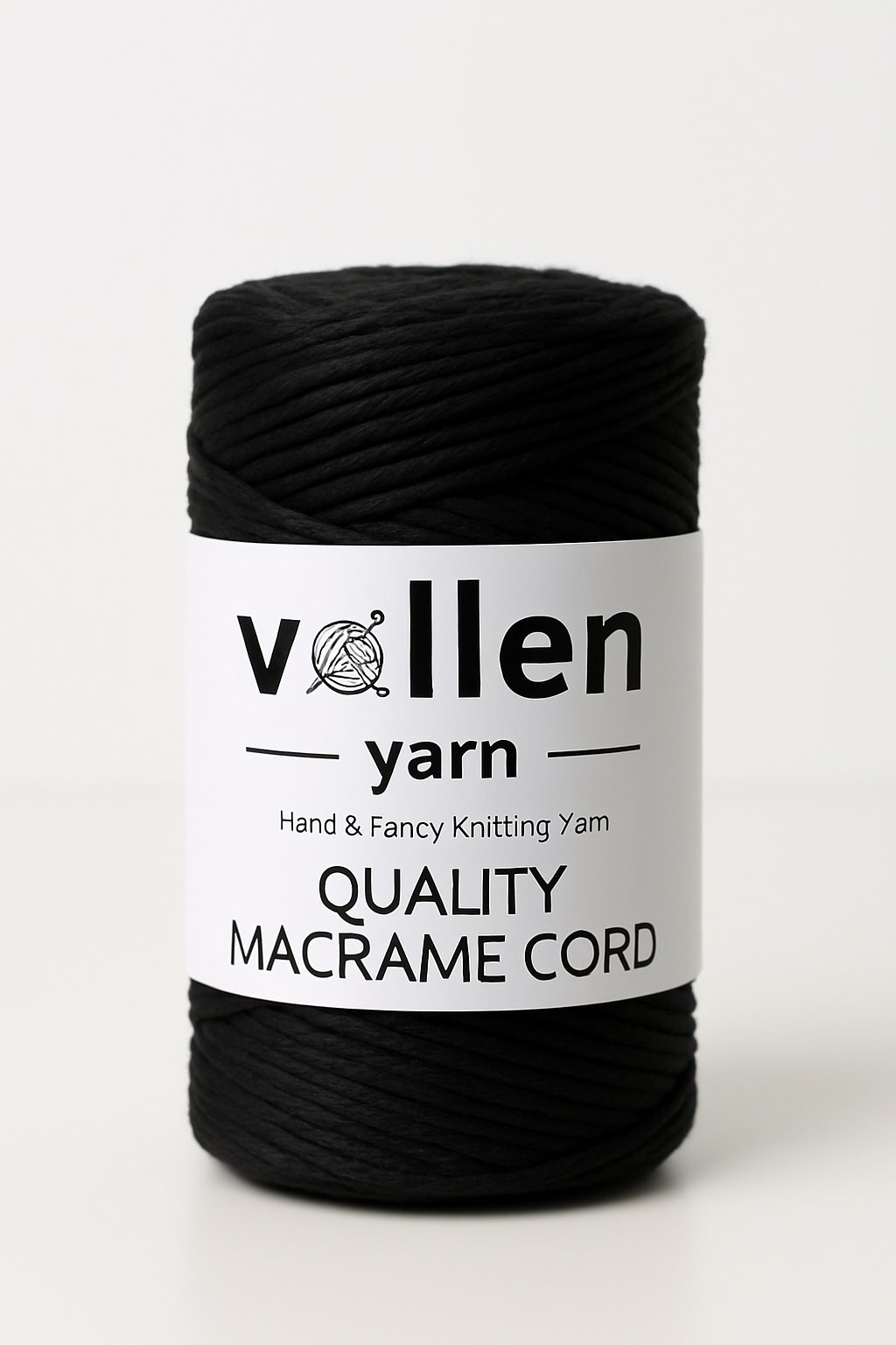 Vollen Yarn Taranan Makrome Ipi 3mm Taranabilir Pamuk Makrome Ipi Makrame Ipi ,SİYAH