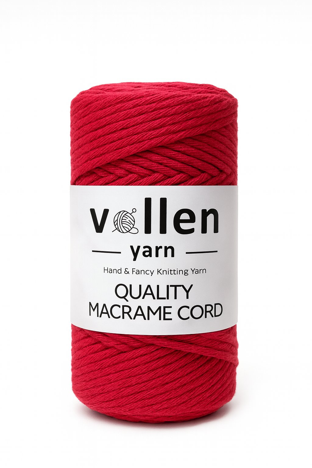 Vollen Yarn Taranan Makrome Ipi 3mm Taranabilir Pamuk Makrome Ipi Makrame Ipi ,Kırmızı
