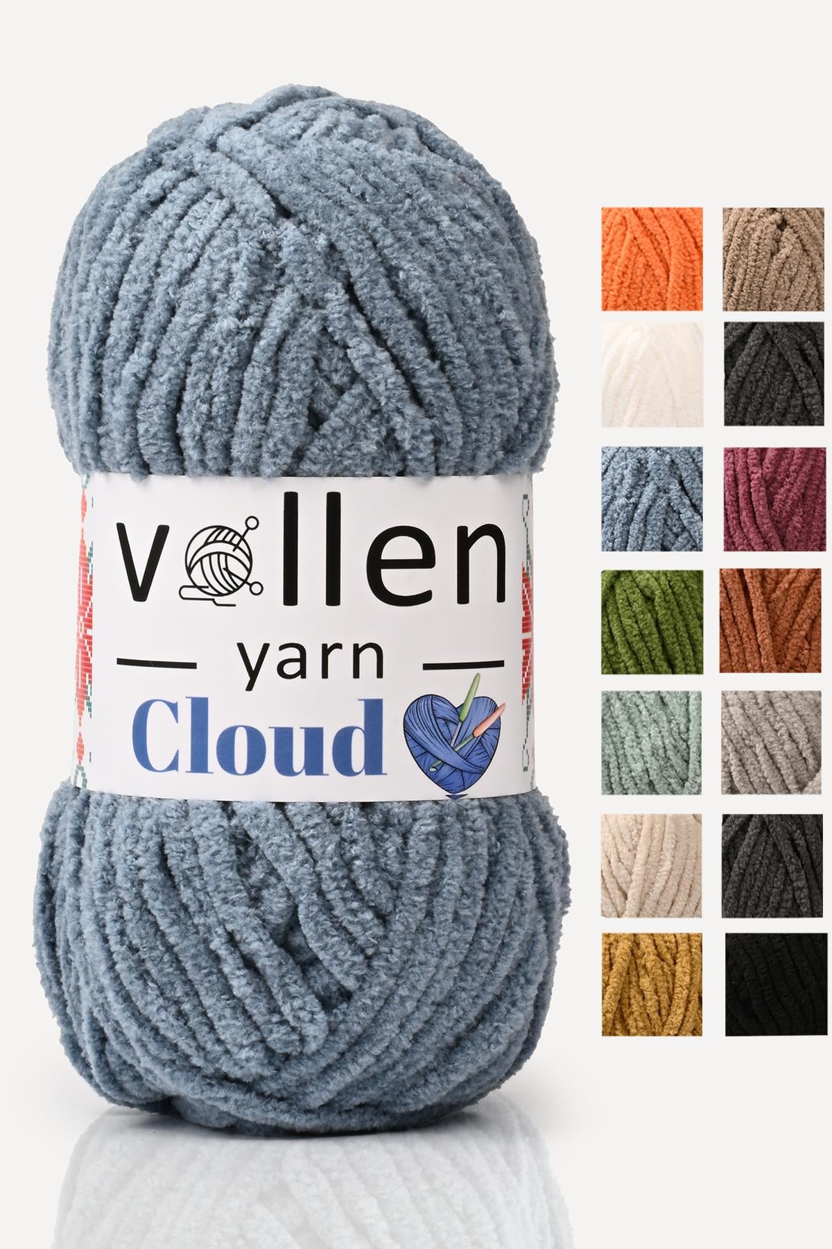 VollenYarn Cloud,kadife battaniye ipi,el örgü ipi,Tığ işi Hırka ipi,Amıgurumi oyuncak ipi,DENİM