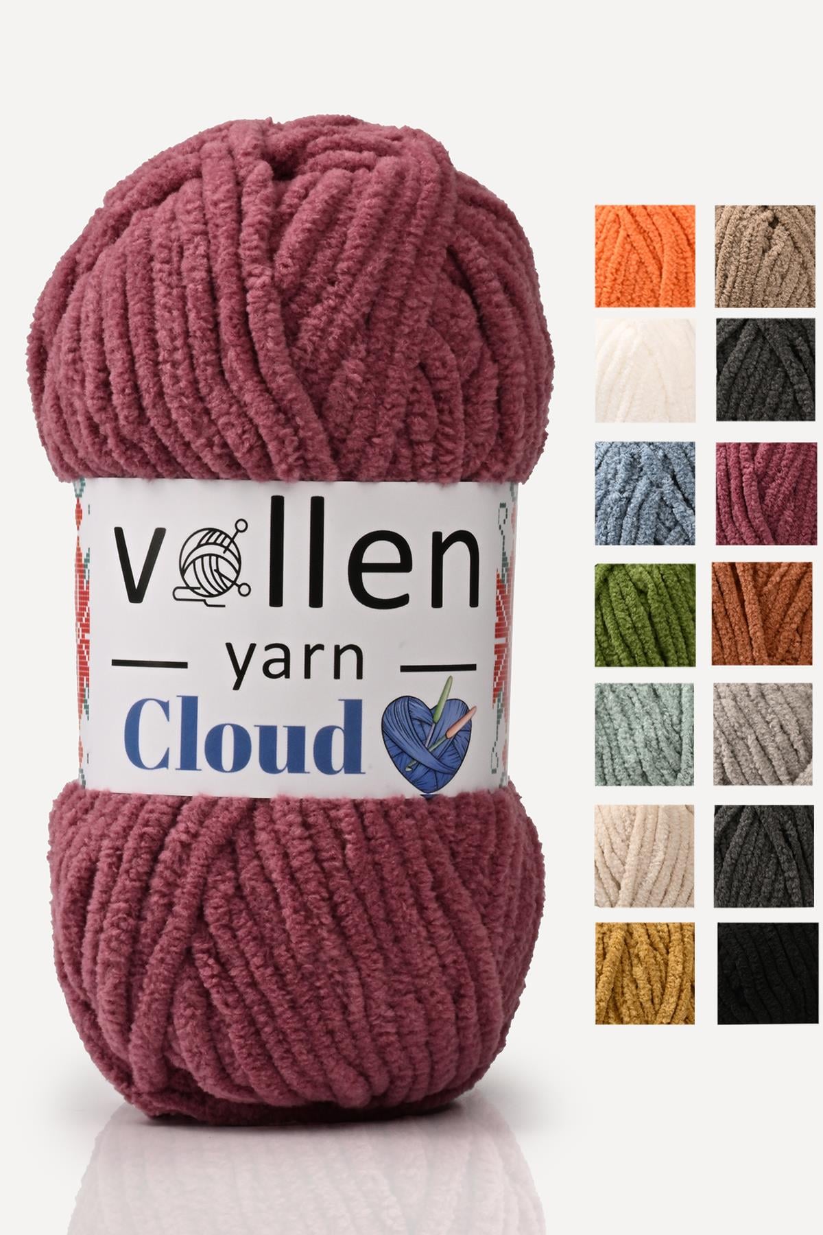 VollenYarn Cloud,kadife battaniye ipi,el örgü ipi,Tığ işi Hırka ipi,Amıgurumi oyuncak ipi,GÜL KURUSU