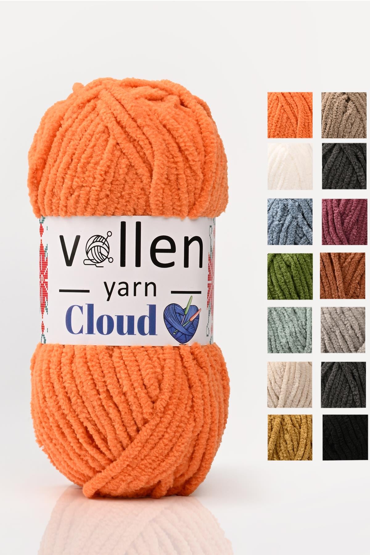 VollenYarn Cloud,kadife battaniye ipi,el örgü ipi,Tığ işi Hırka ipi,Amıgurumi oyuncak ipi,Turuncu