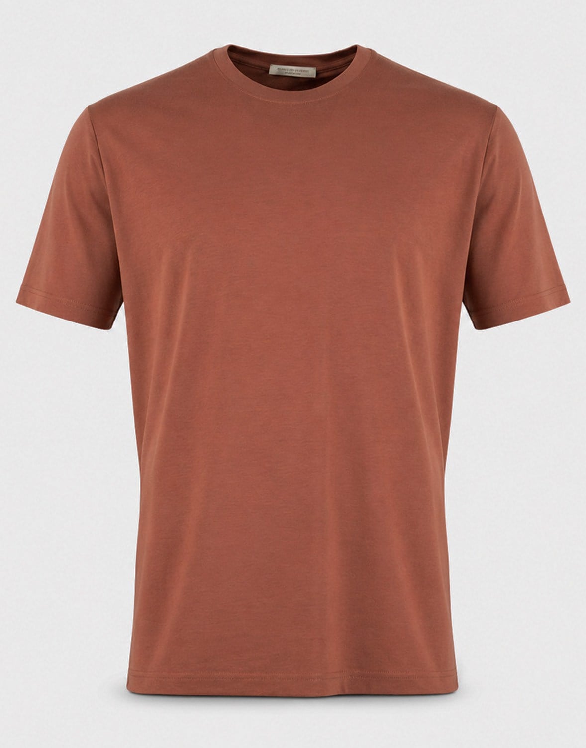 Erkek Bisiklet Yaka Tshirt Kahverengi